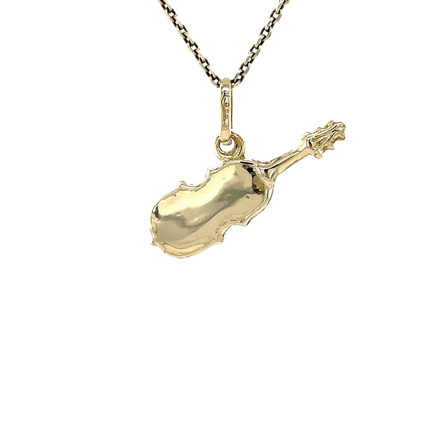 Gouden vintage viool hanger 14 krt