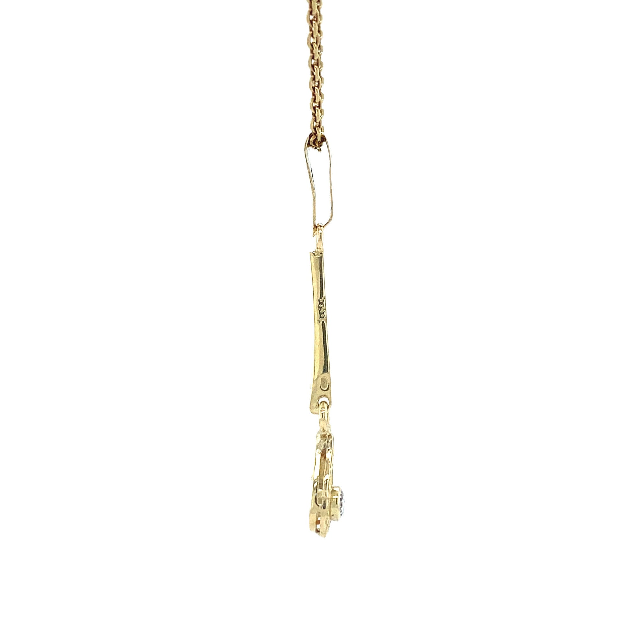 Gouden hanger met diamant 14 krt