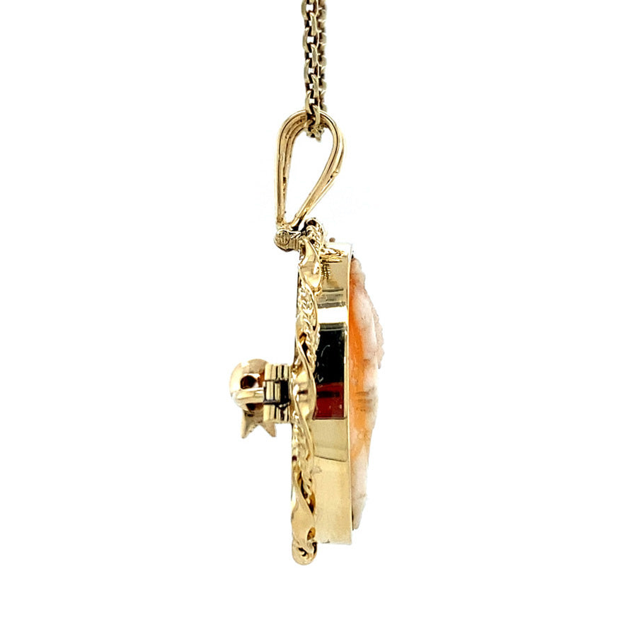 Gold pendant with cameo 14 kt