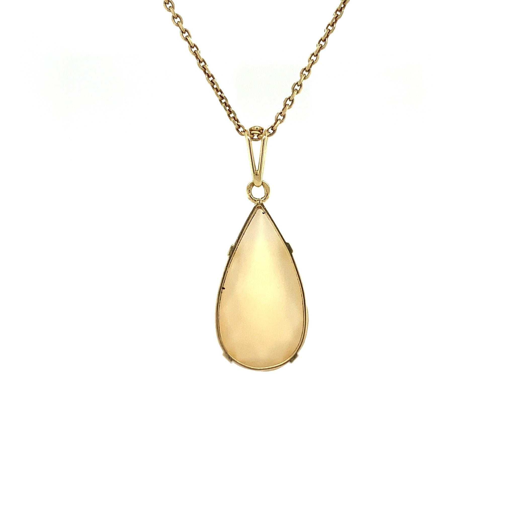 Gouden hanger met chalcedon 14 krt