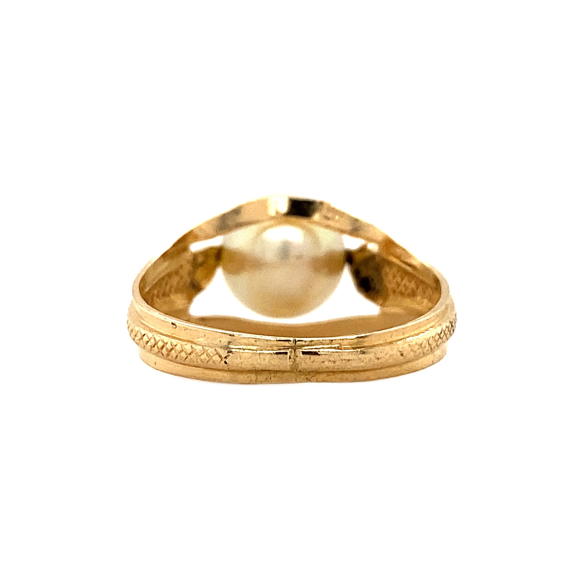 18 kt gold ring with pearl