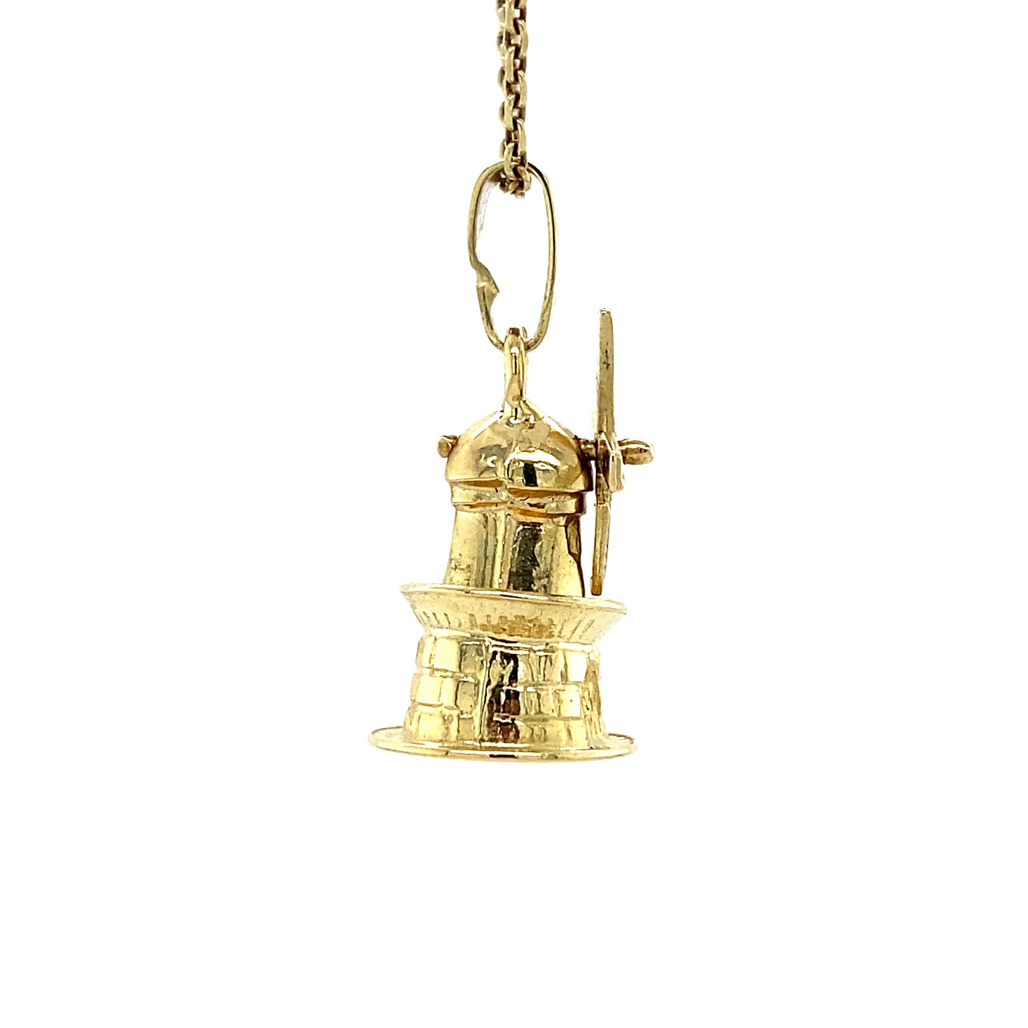 14 kt gold Dutch windmill pendant
