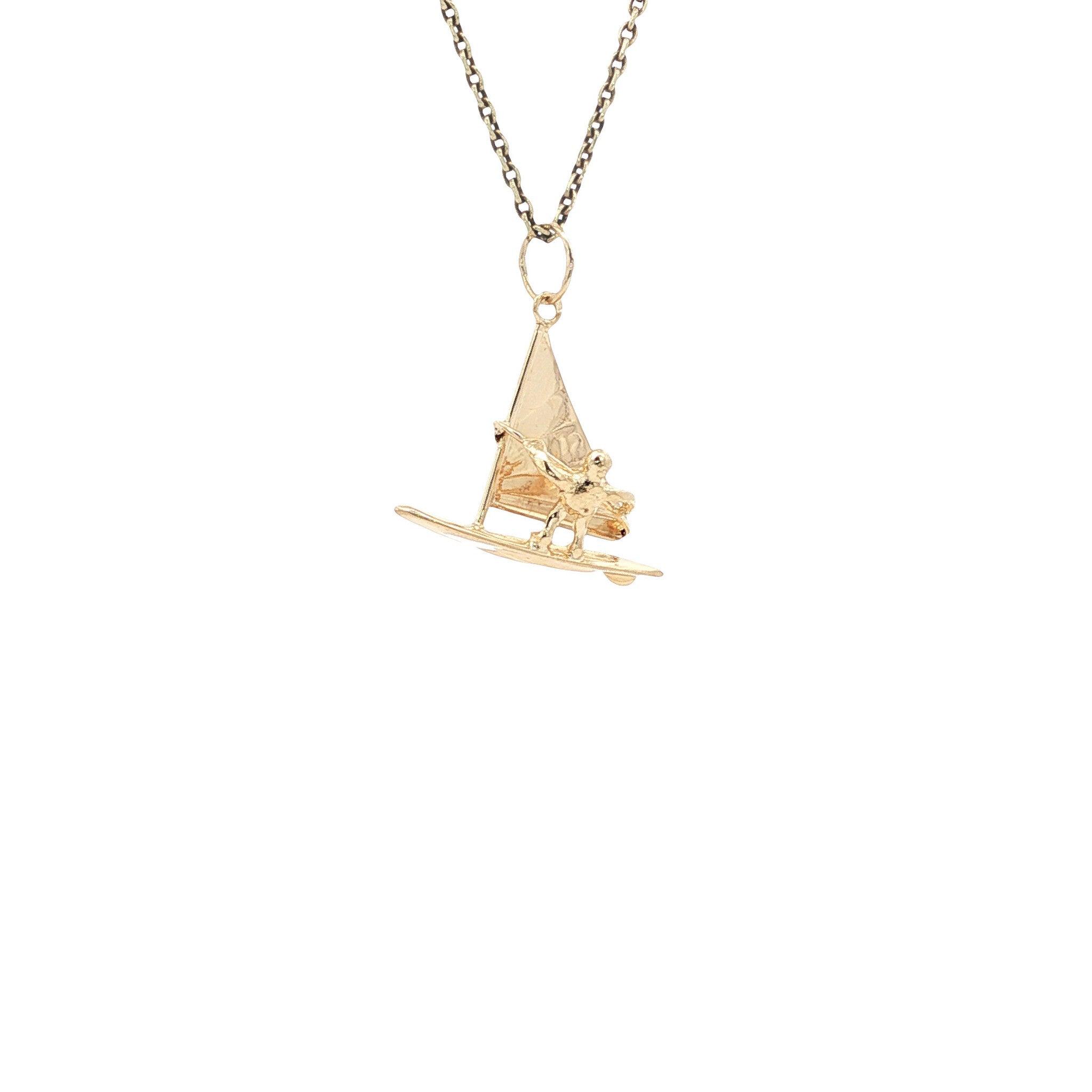 Gold vintage windsurf pendant 14 kt