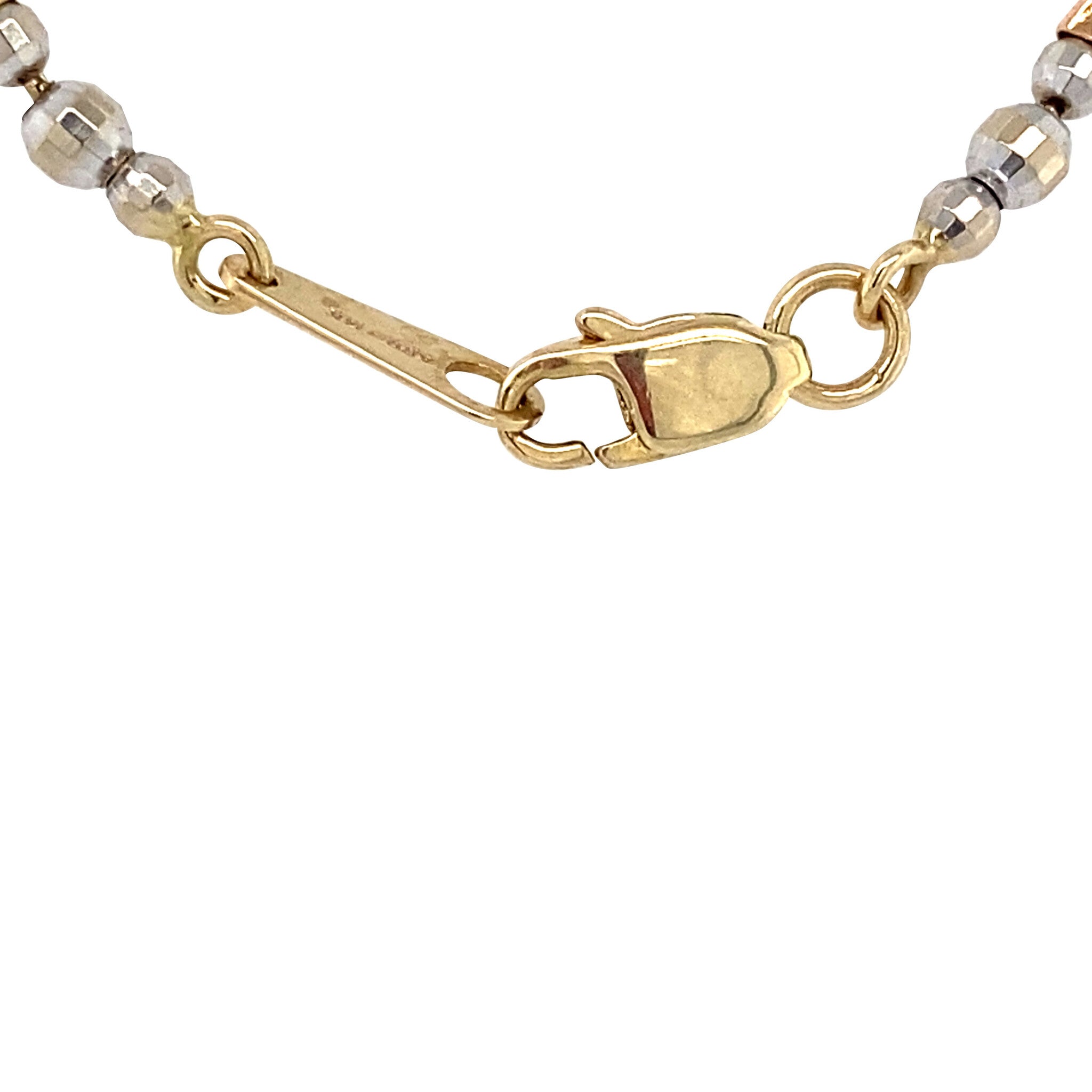 Bicolour gold fantasy necklace 14 kt