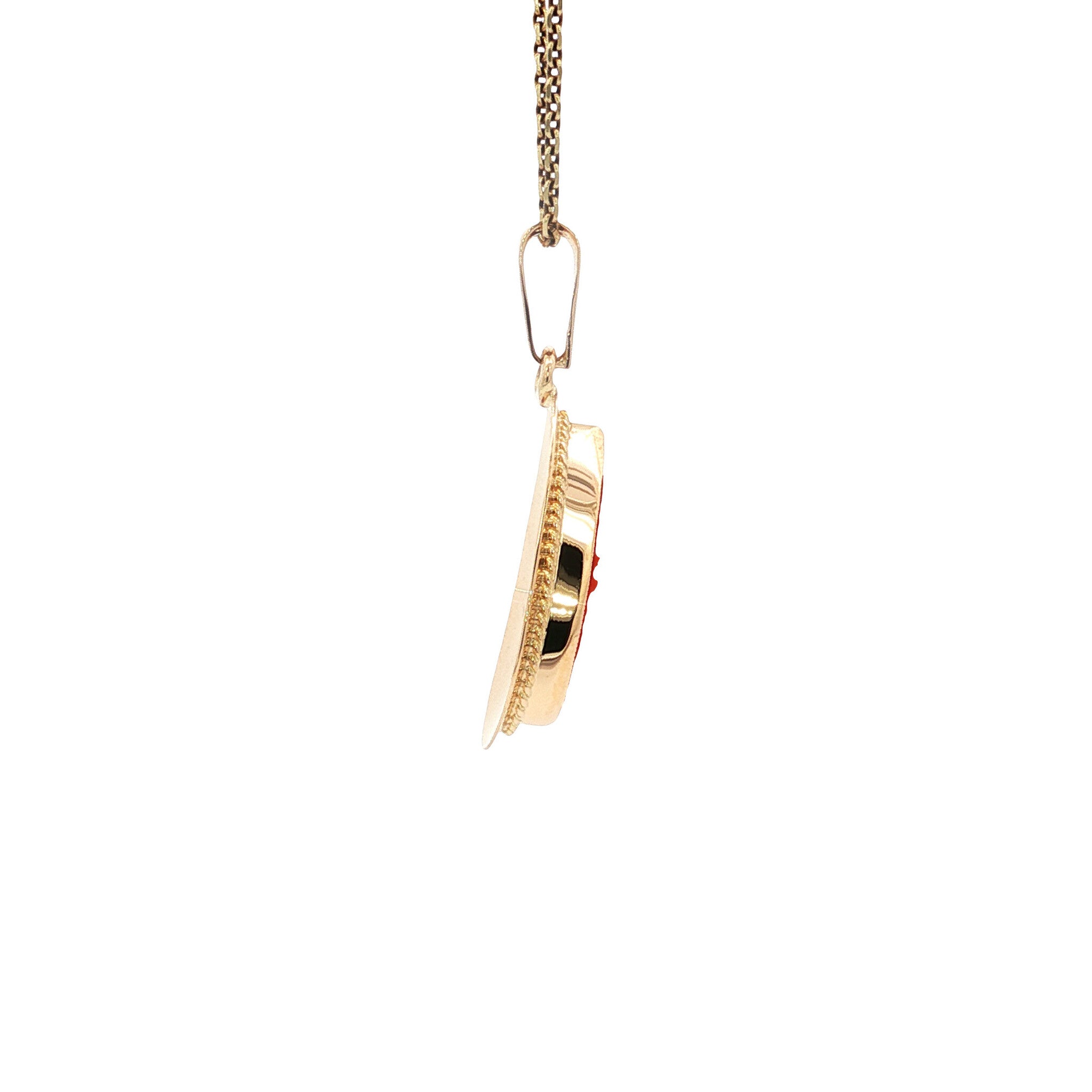 Gold vintage pendant with cameo 14 kt