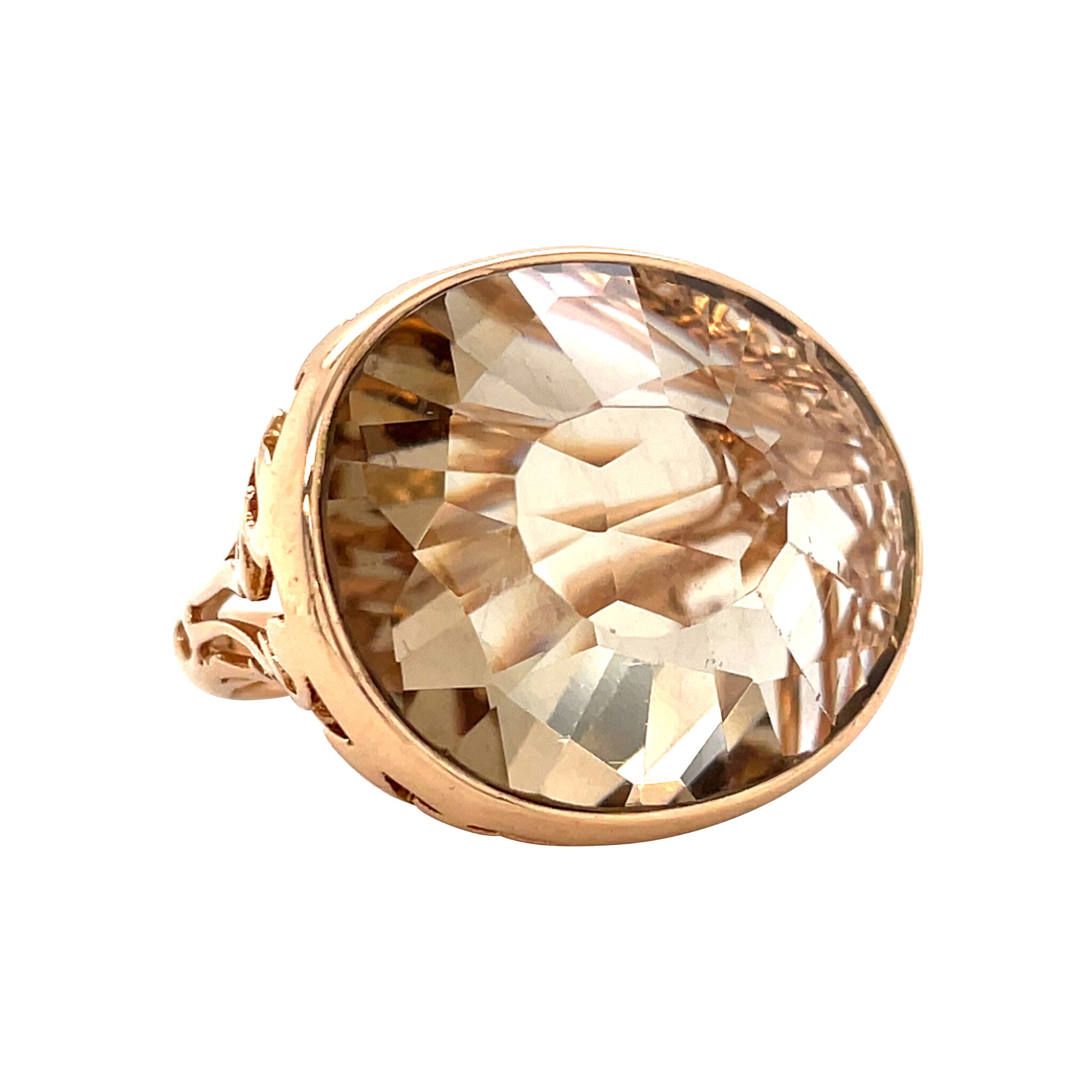 Pomellato arabesque ring with smoky quartz 18 kt