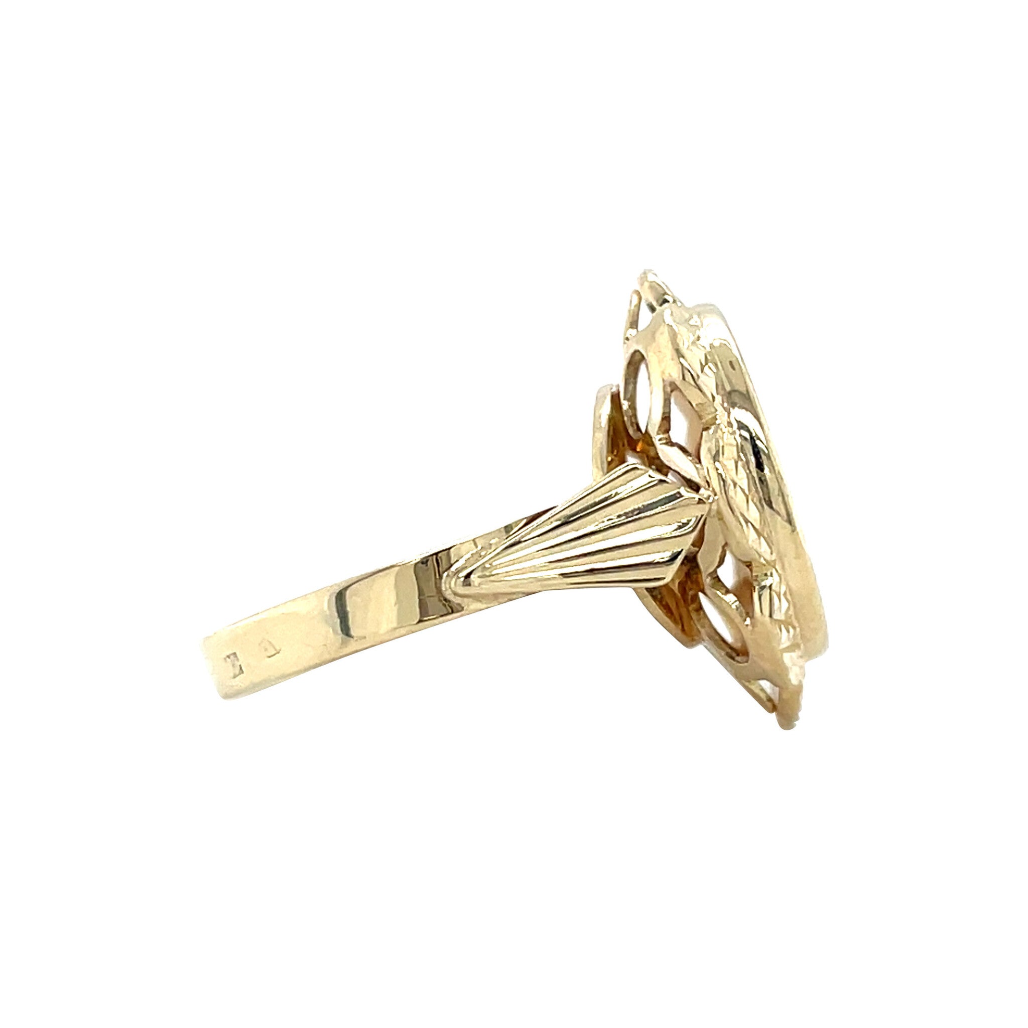 Golden vintage coin ring 14 carat