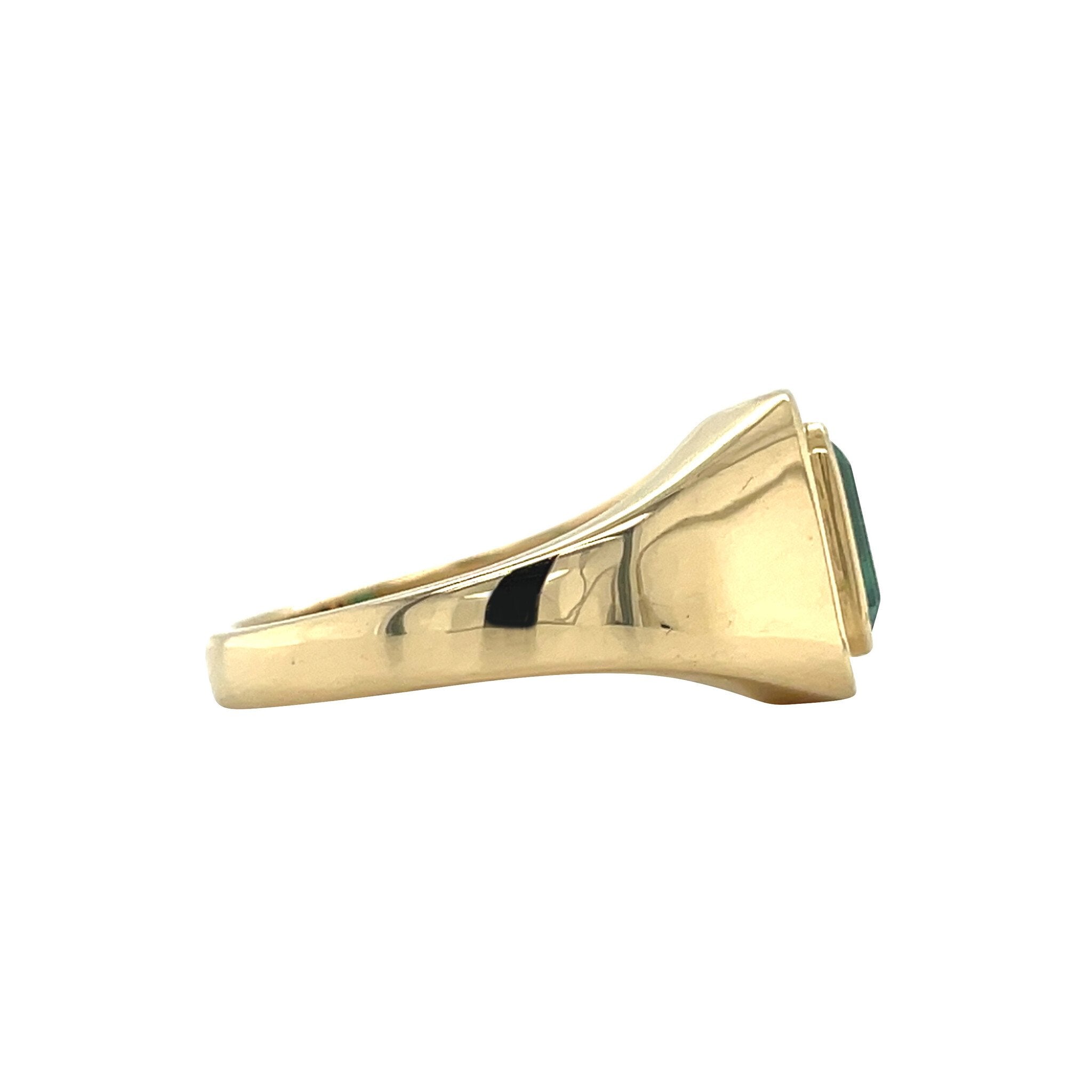 Gold vintage ring with emerald 18 kt