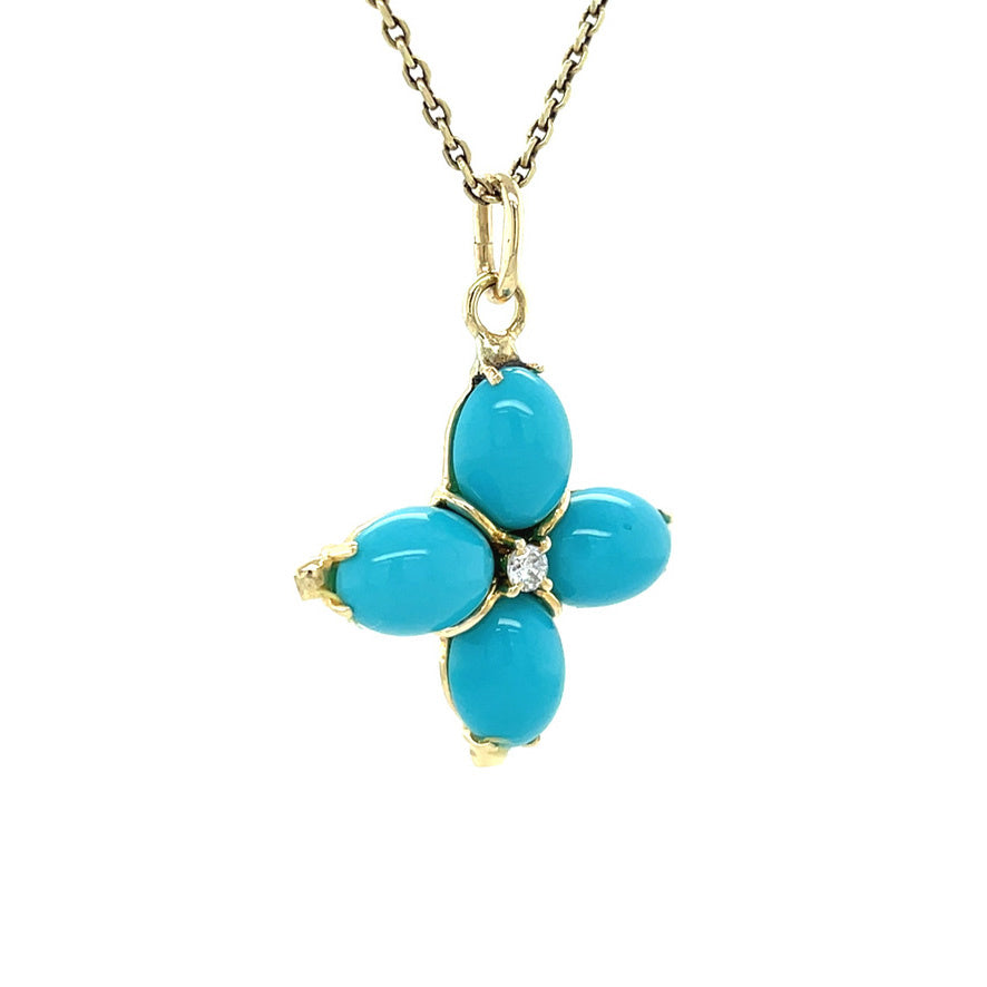 Vintage hanger met kleursteen en zirkonia 12 kt