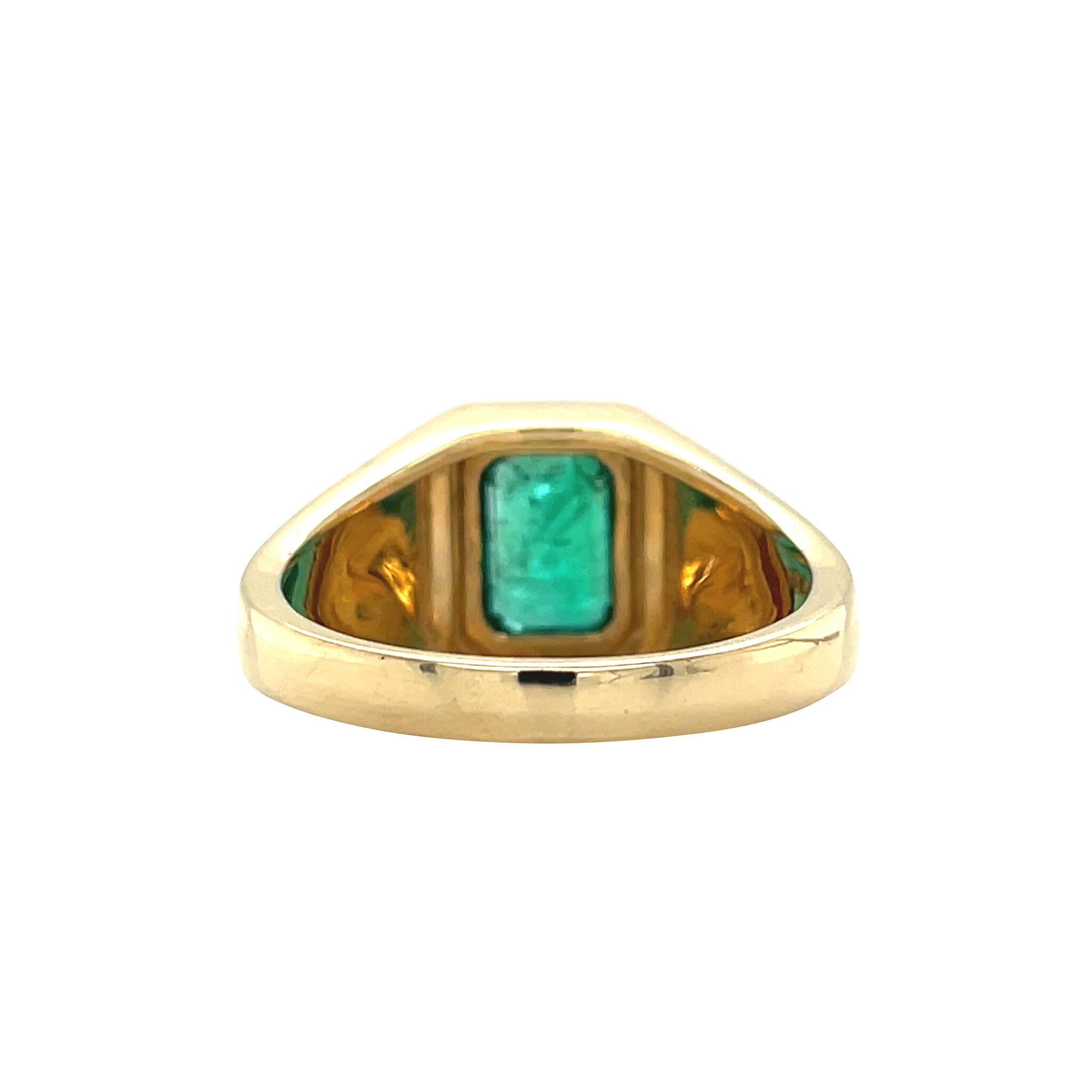 Gold vintage ring with emerald 18 kt