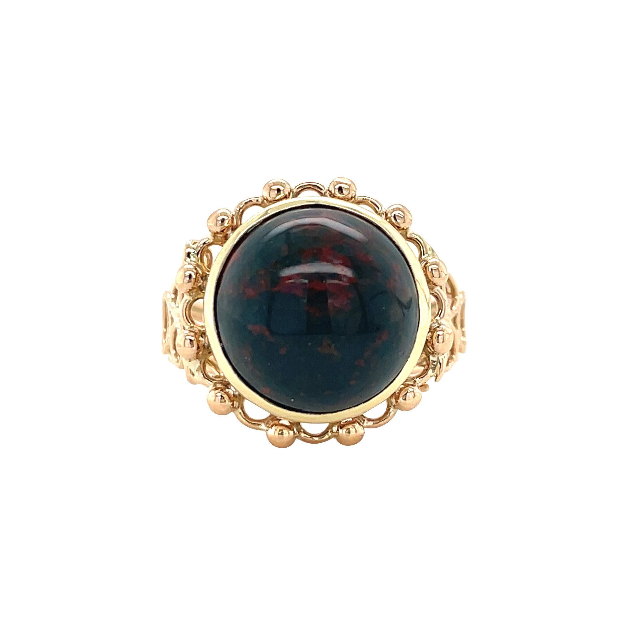 Gouden vintage ring met bloedsteen 14 kt