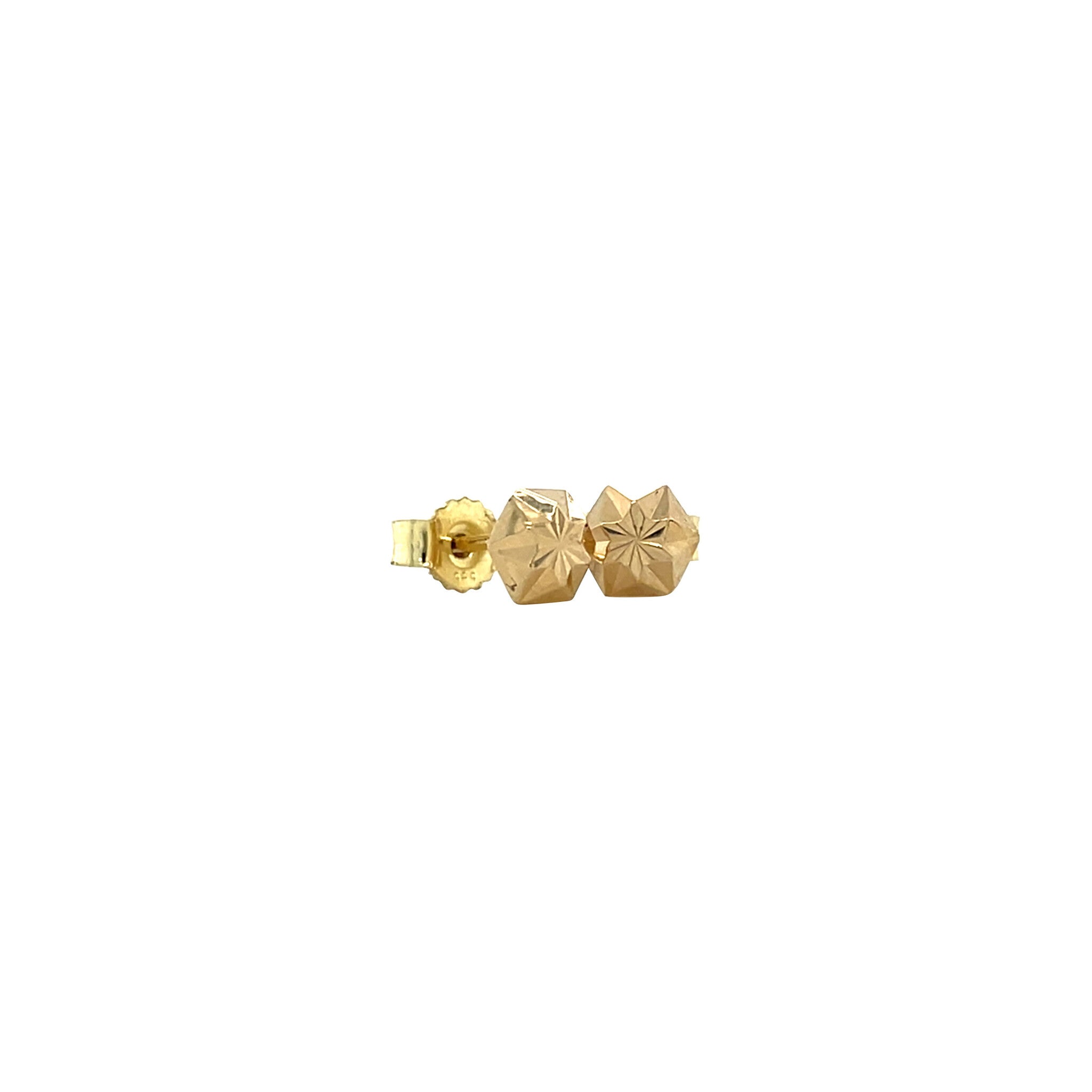 Gouden vintage fantasie oorstekers 14 krt