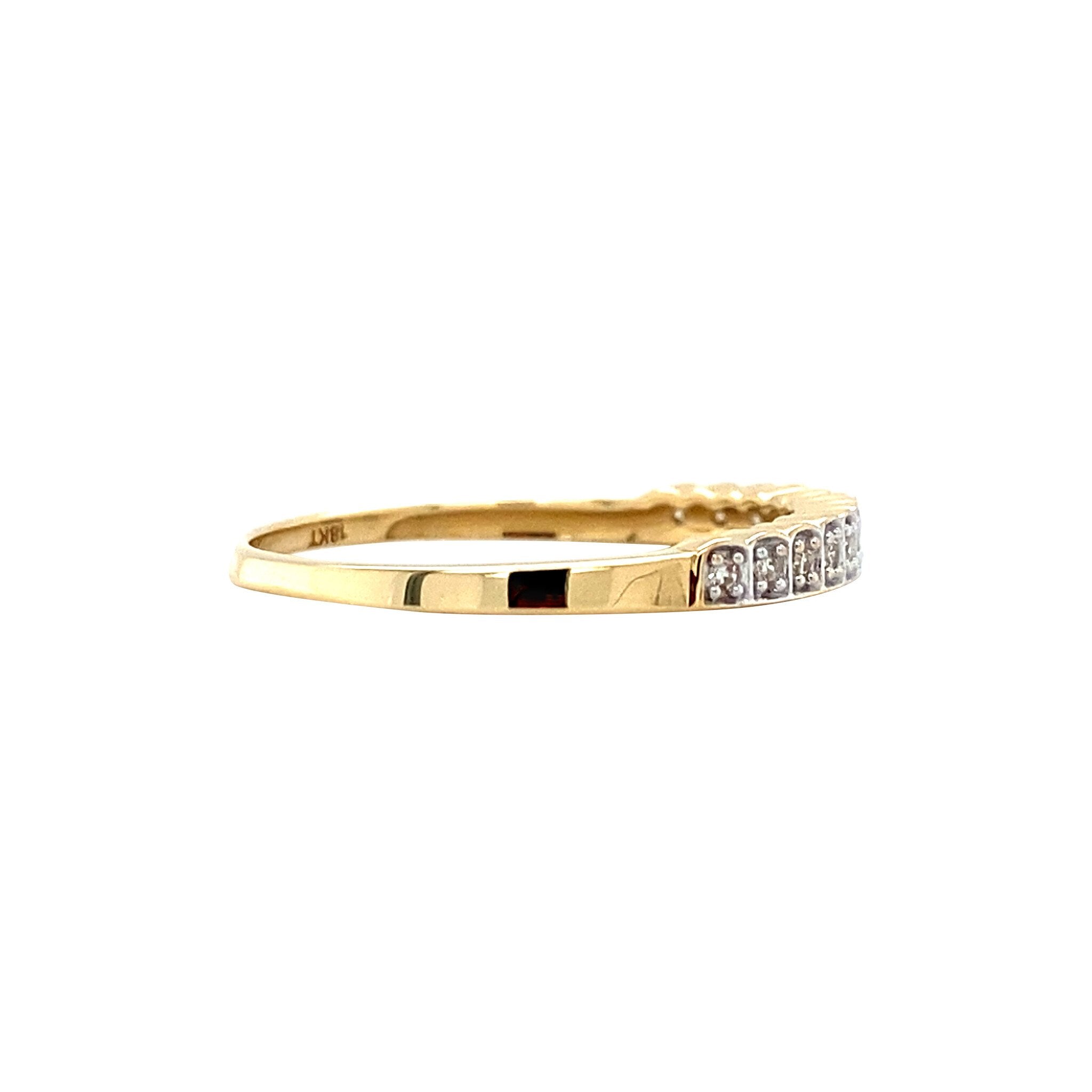Gouden memoire ring met diamant 18 krt