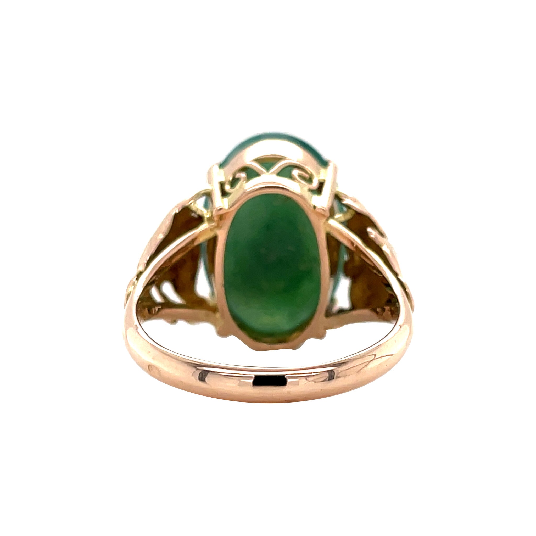 Gold vintage ring with jade 14 kt