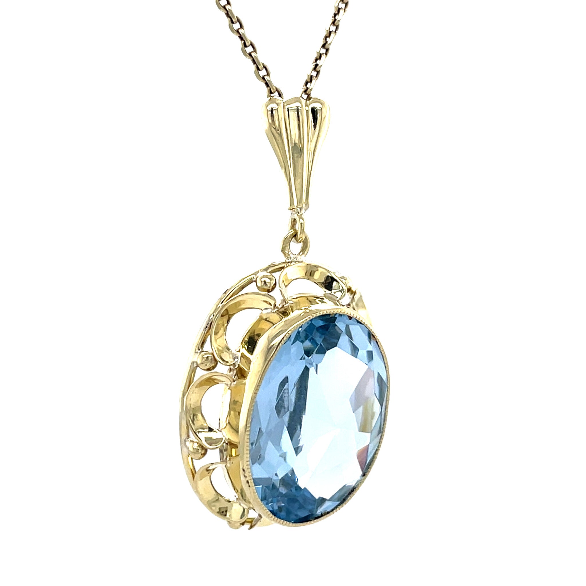 Vintage gold pendant with spinel, 14 kt