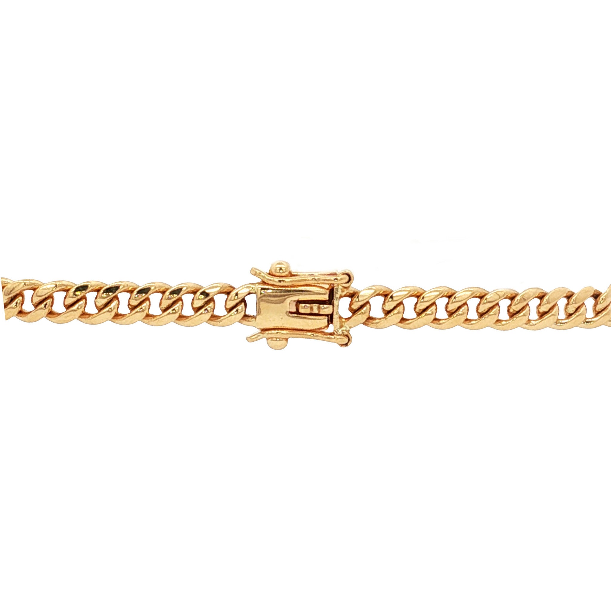 Vintage gold gourmet bracelet with emerald, 18 kt