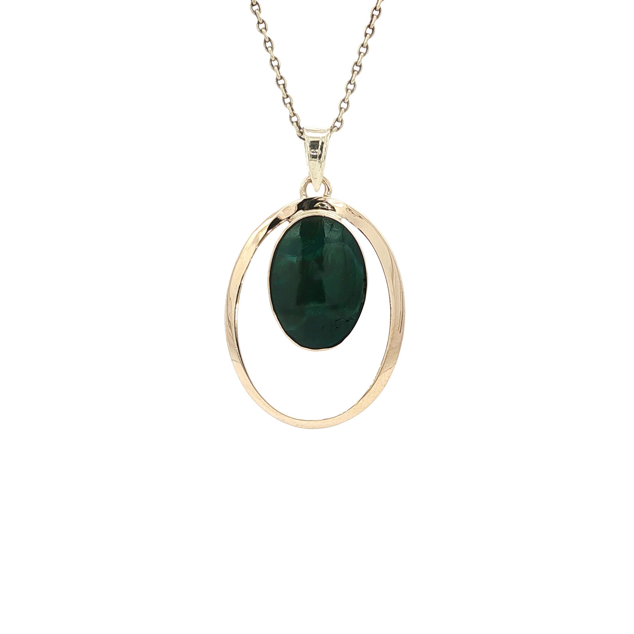 Gouden hanger met chrysocolla 14 kt