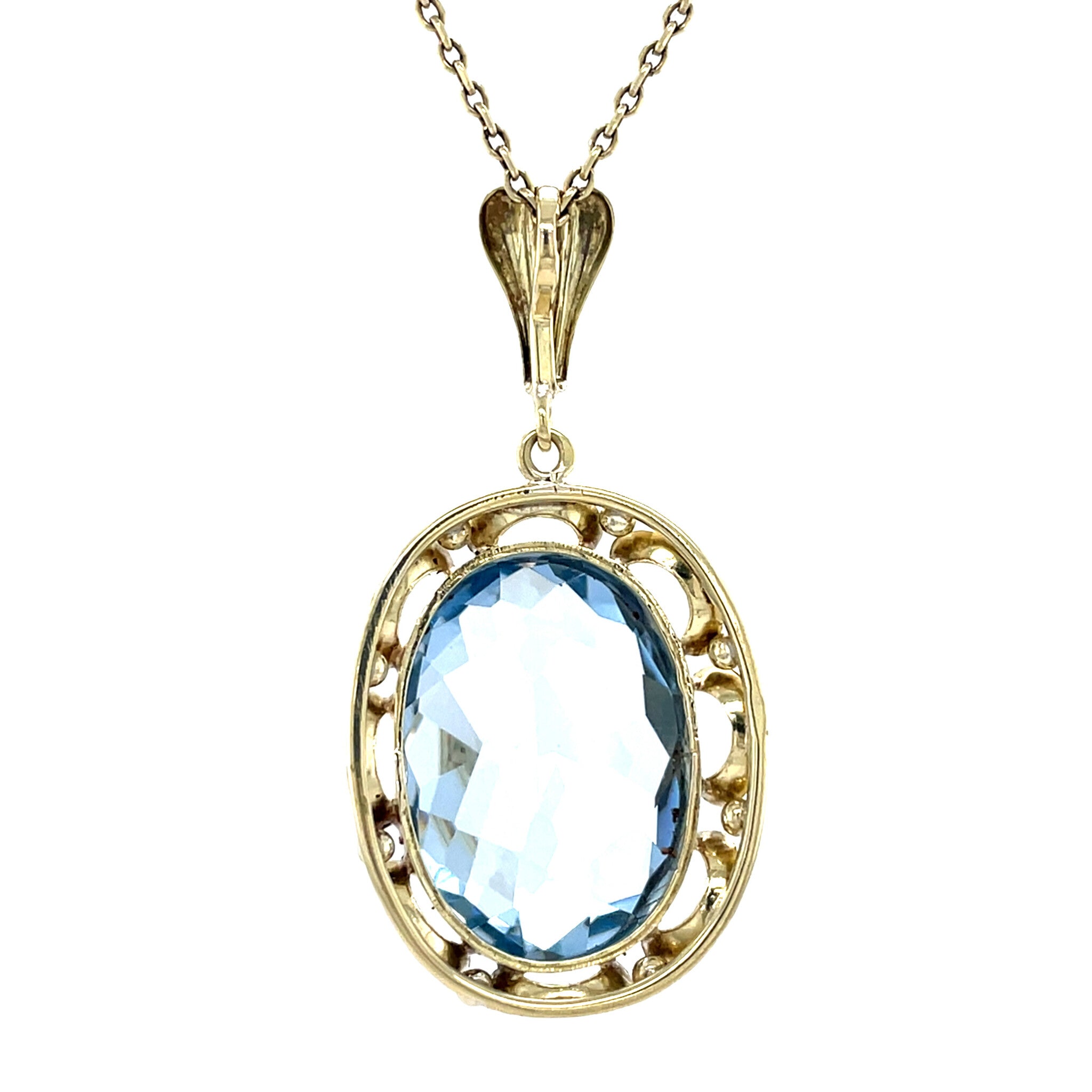 Vintage gold pendant with spinel, 14 kt