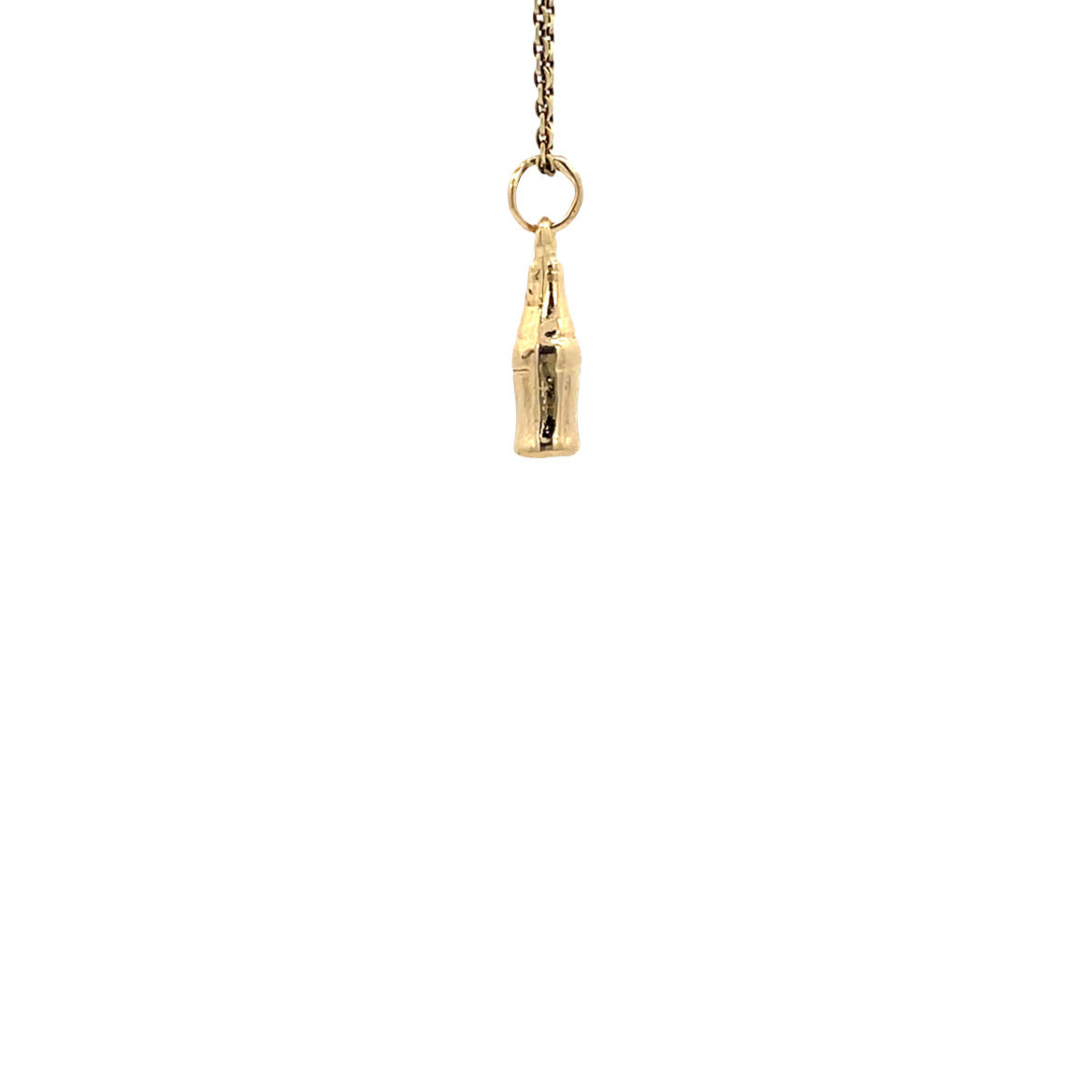 Gold vintage bottle pendant 14 kt