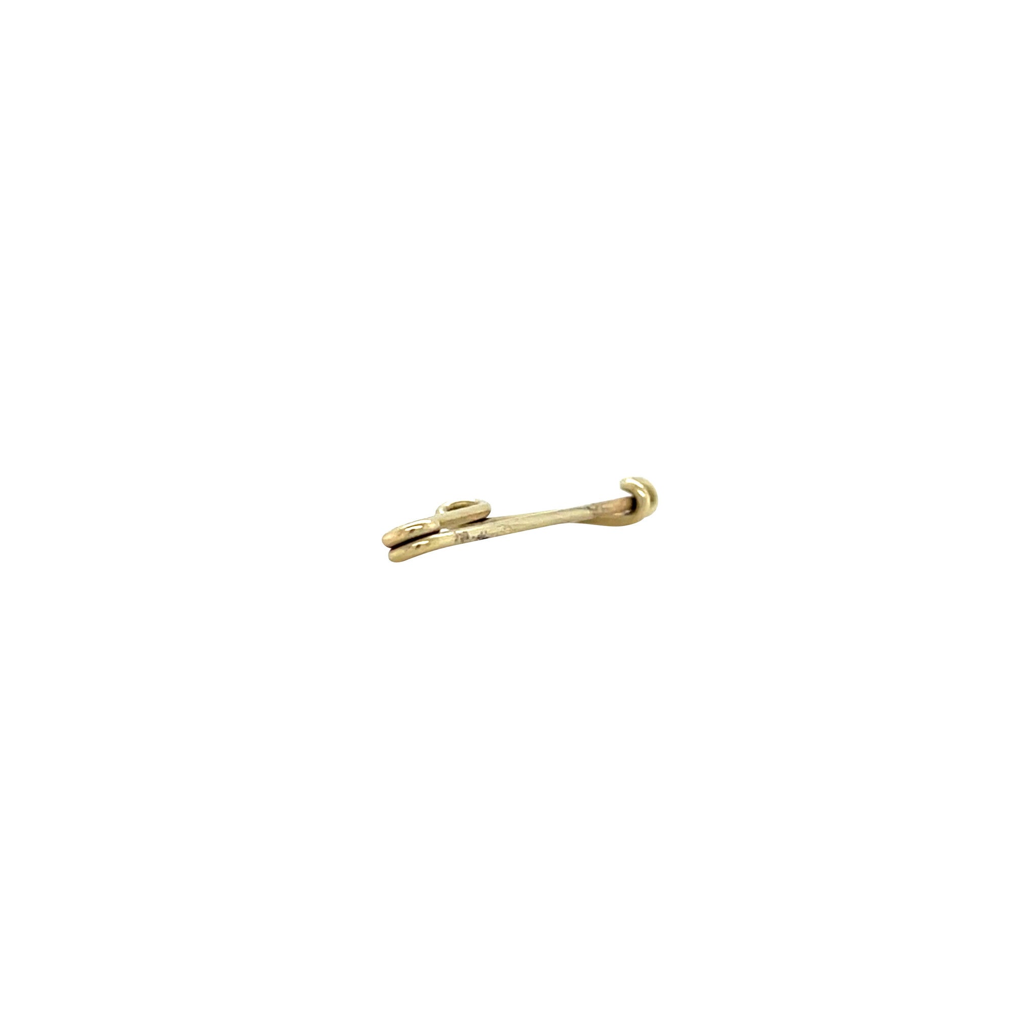 Vintage gold safety-pin brooch, 14 kt