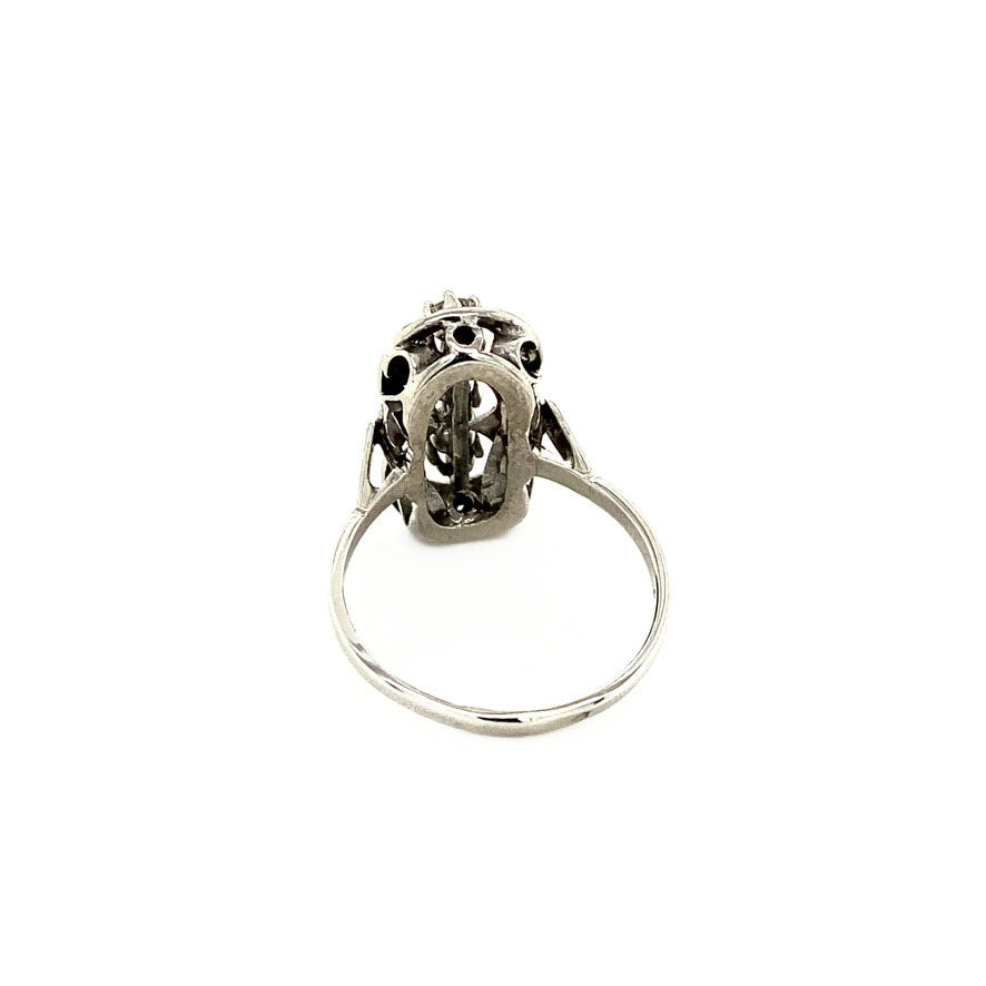 Witgouden prinsessen ring met diamant 14 krt