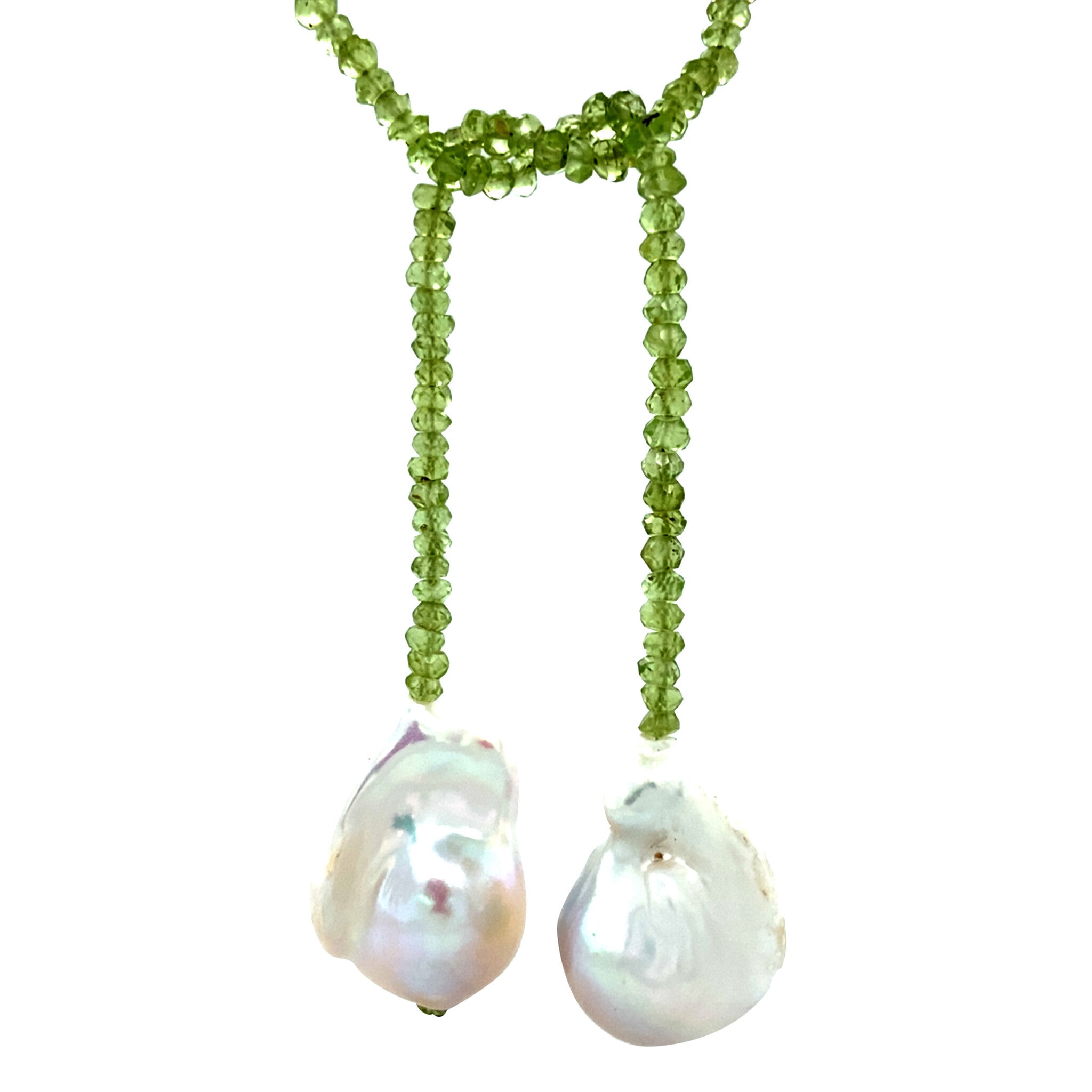 Peridoot collier met parel
