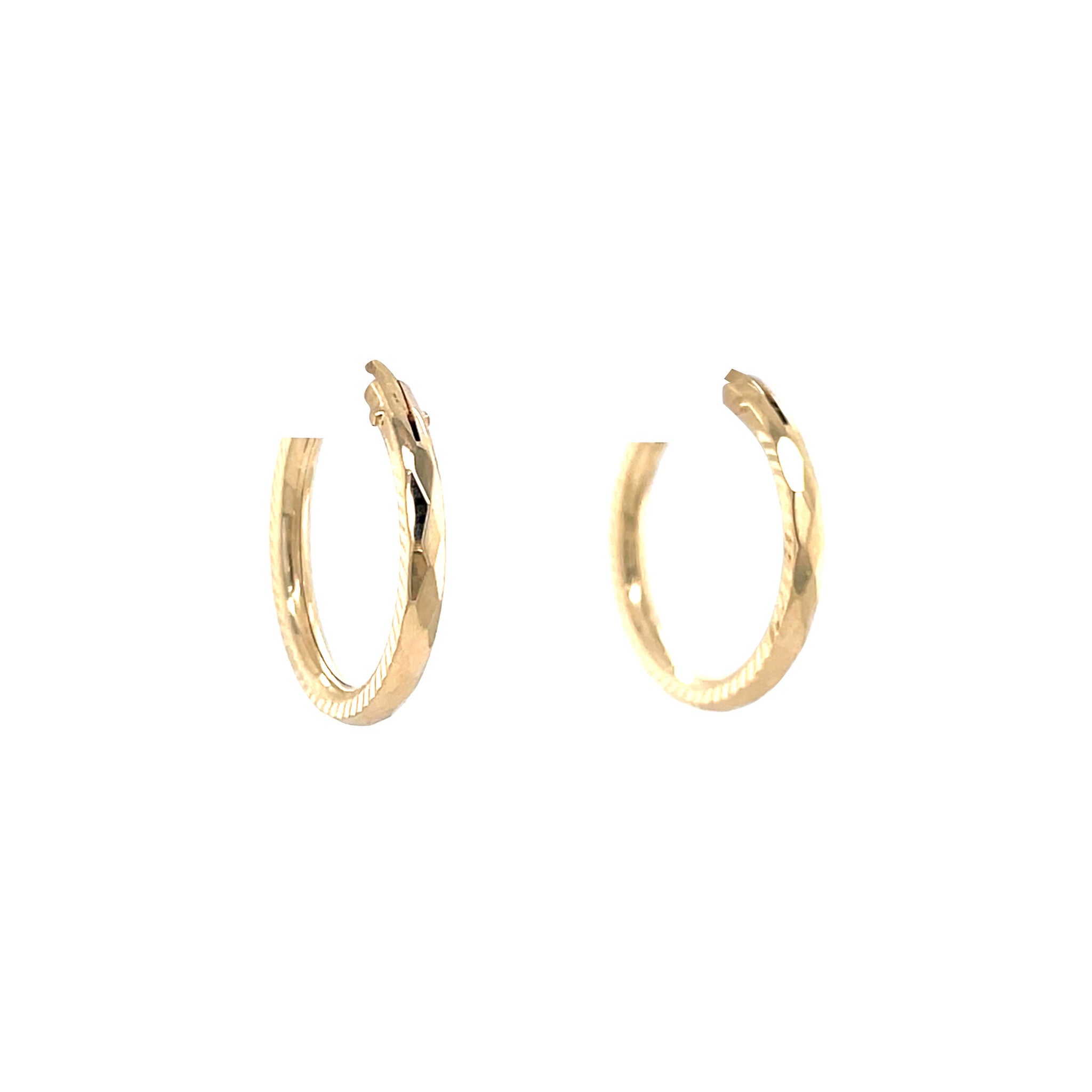 Gouden vintage fantasie oorringen 14 kt