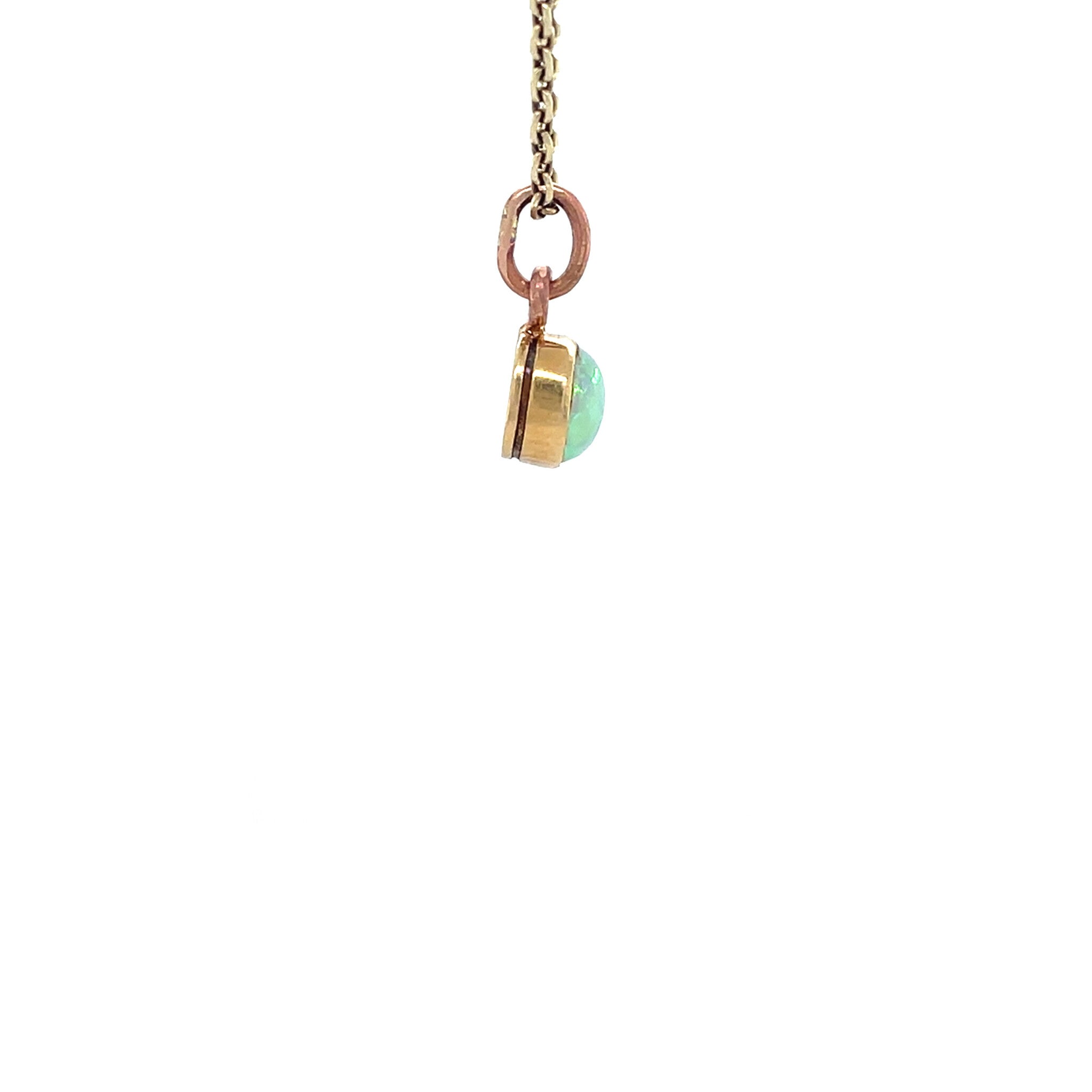 Roségouden vintage hanger met opaal 14 krt