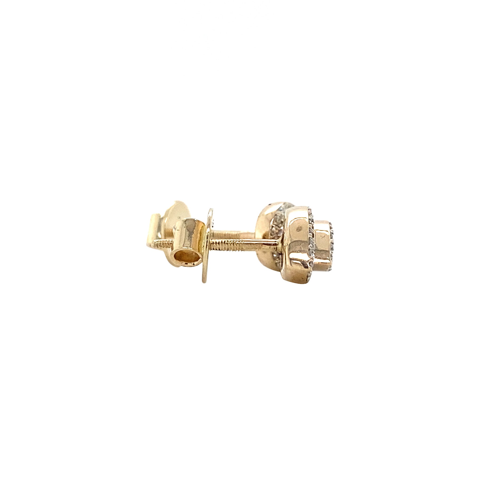Gouden vintage oorstekers met diamant 14 krt