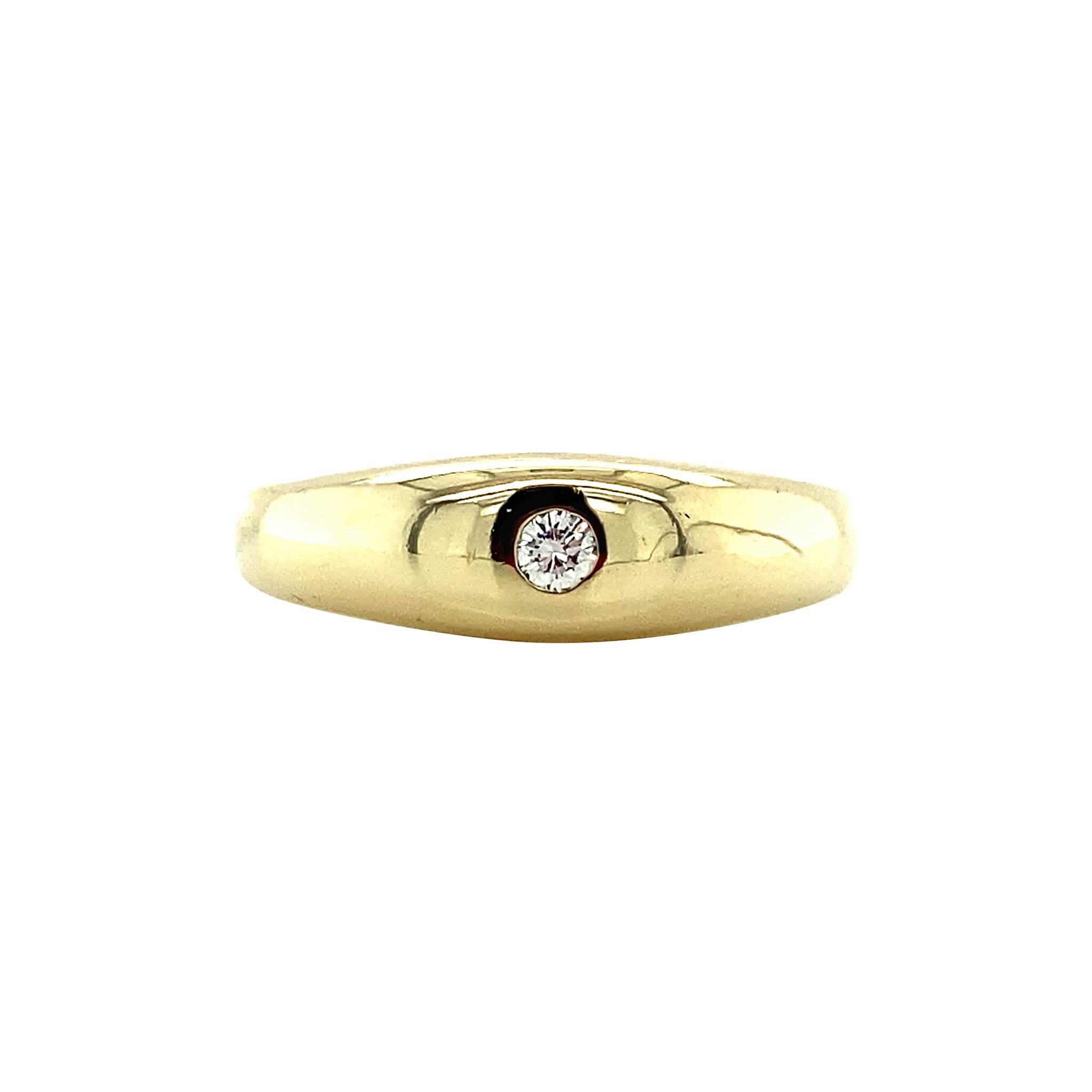 14 kt gold pinky ring with diamond