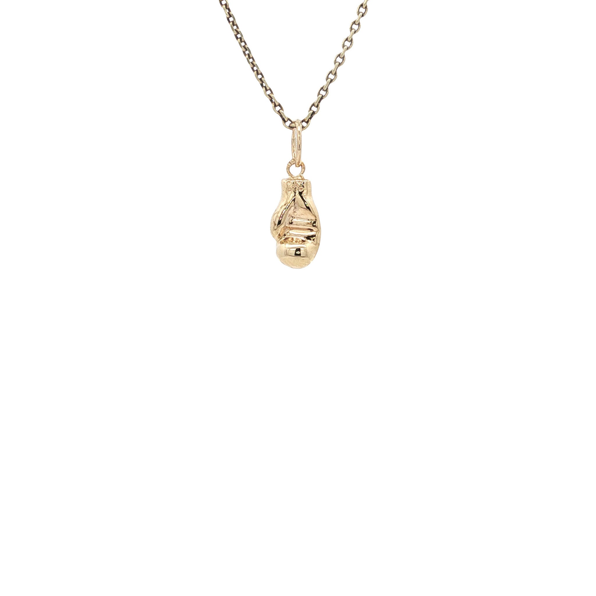 Gold vintage boxing glove pendant 14 kt