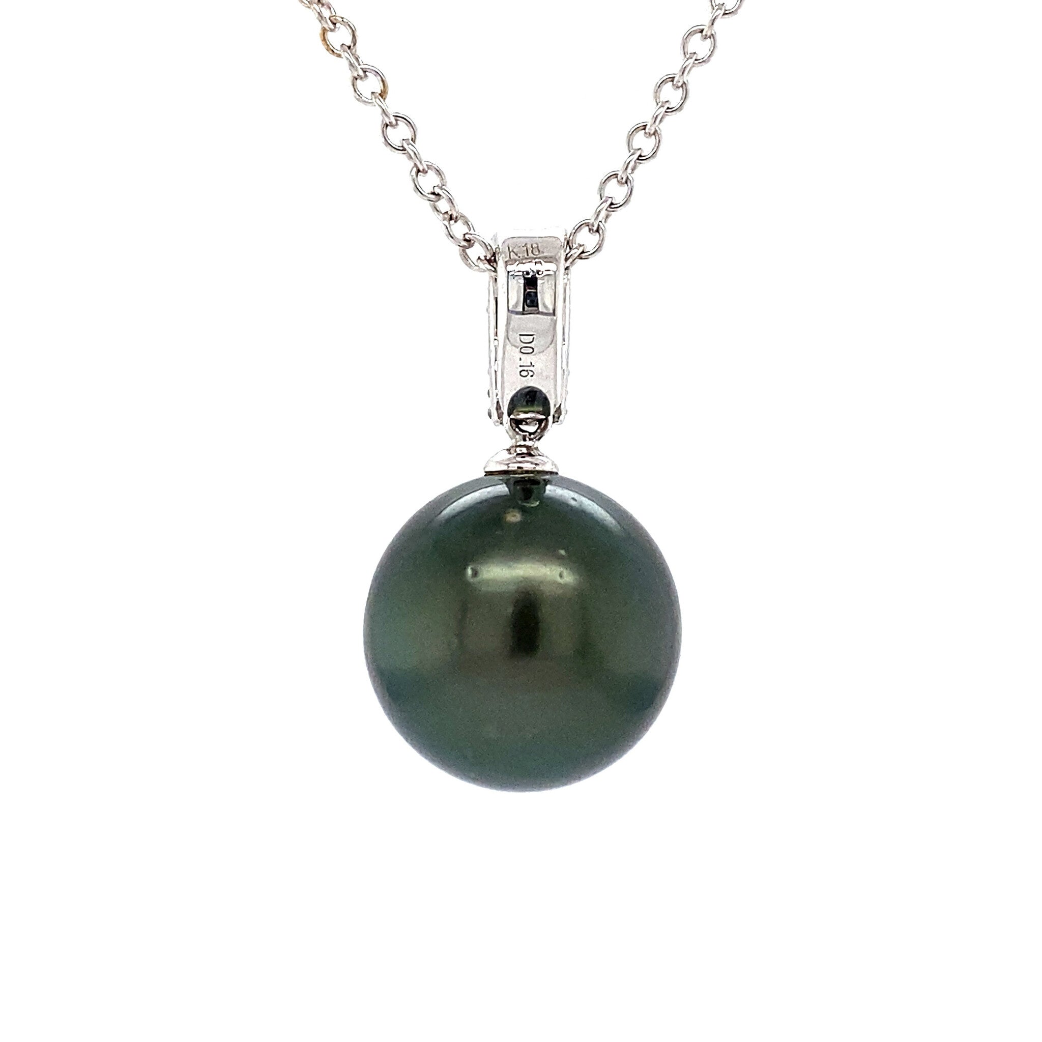 Gouden hanger met diamant en parel 18 krt