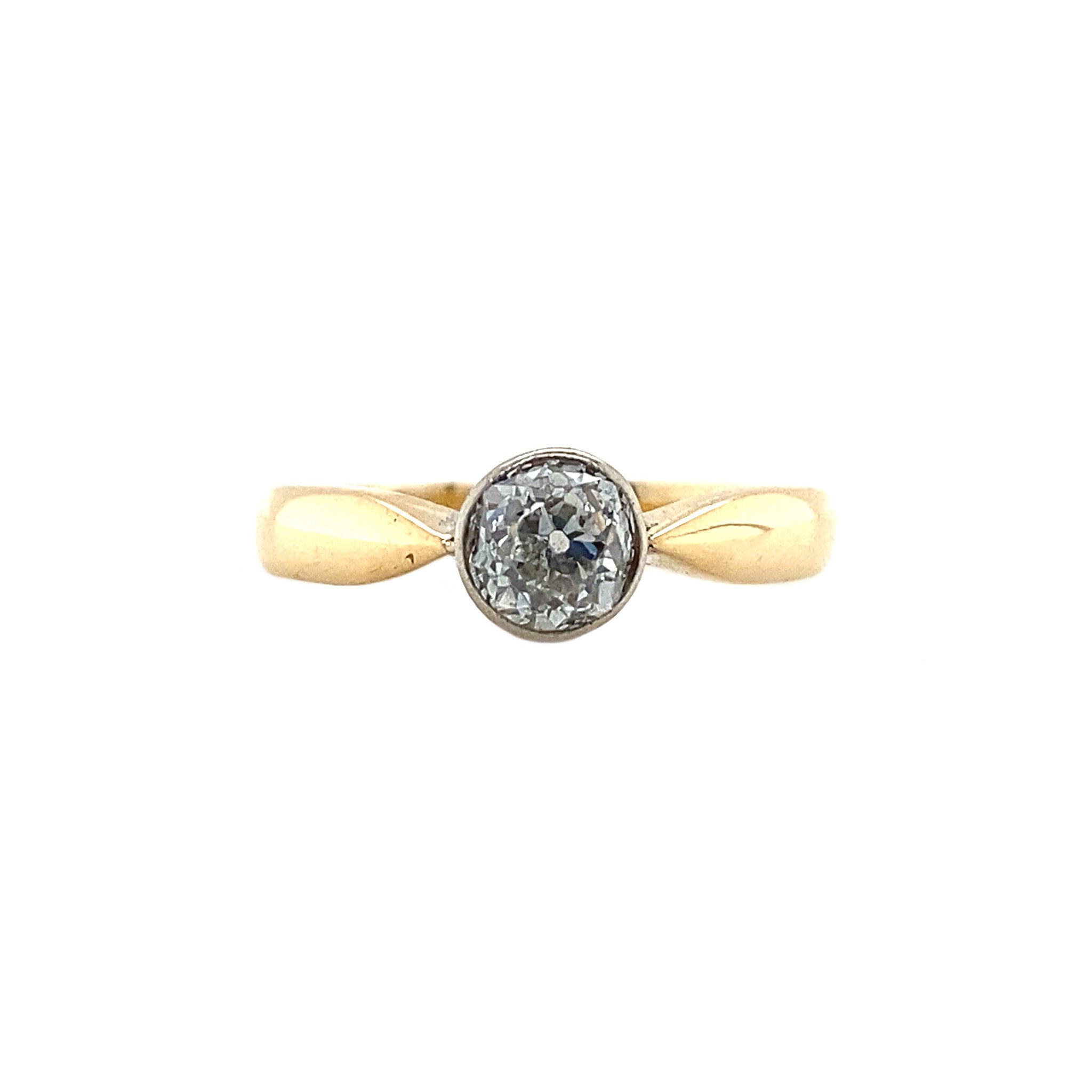 Gold ring with diamond 14 kt
