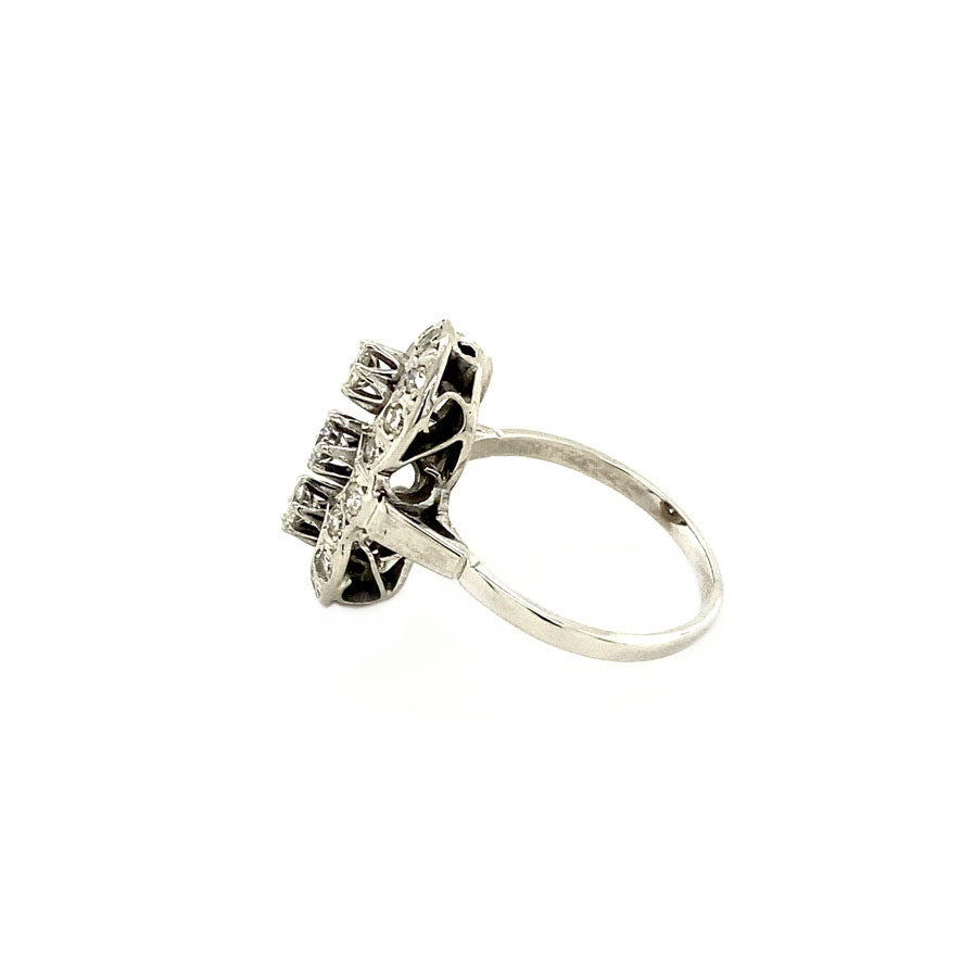Witgouden prinsessen ring met diamant 14 krt