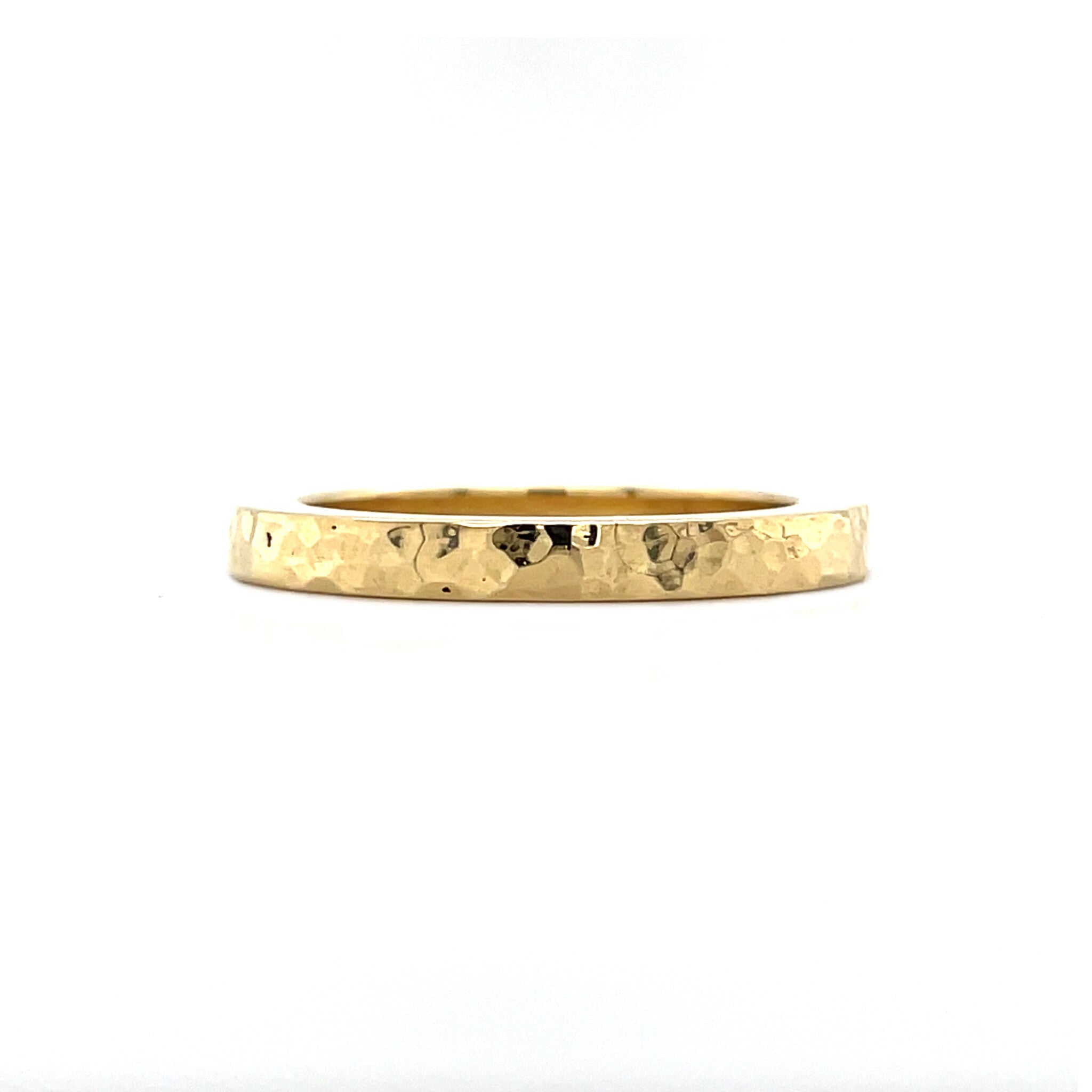 Gouden vintage hamerslag ring 18 krt