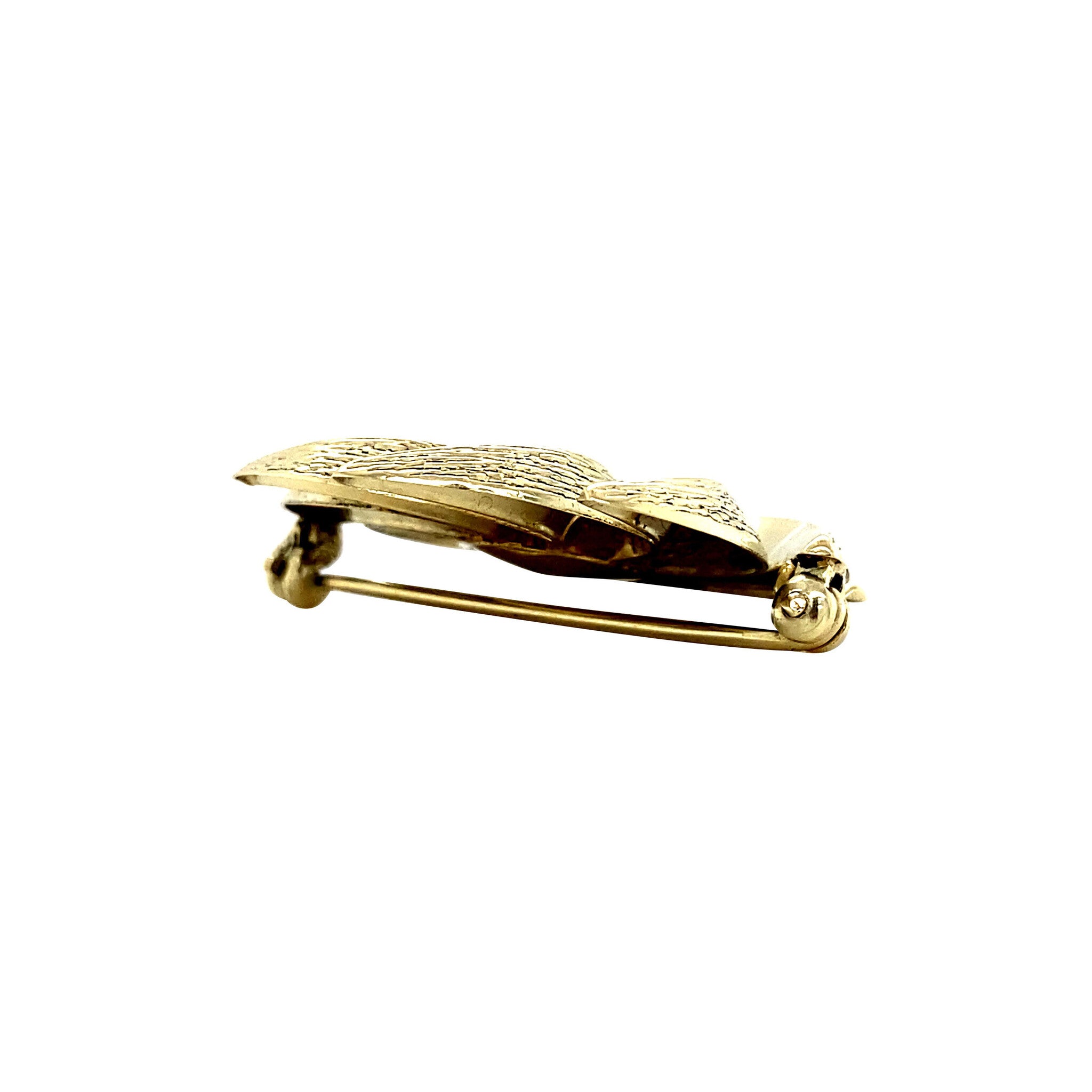 Gouden broche met parel 14 krt