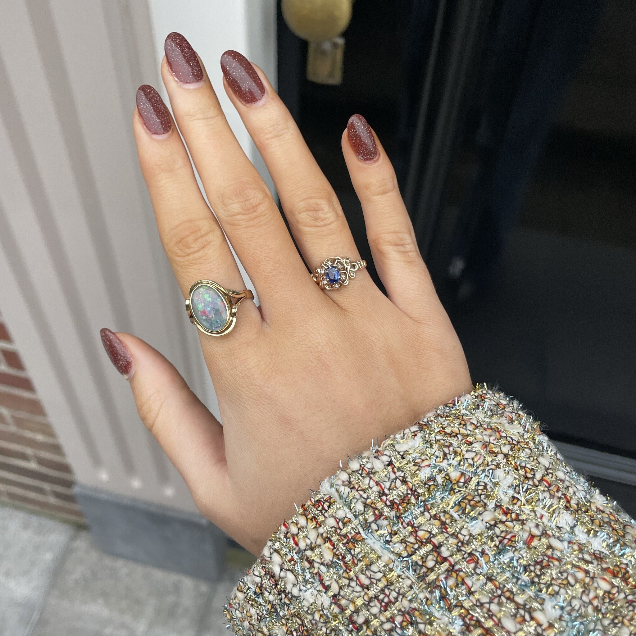 Ring with opal triplet 9 kt