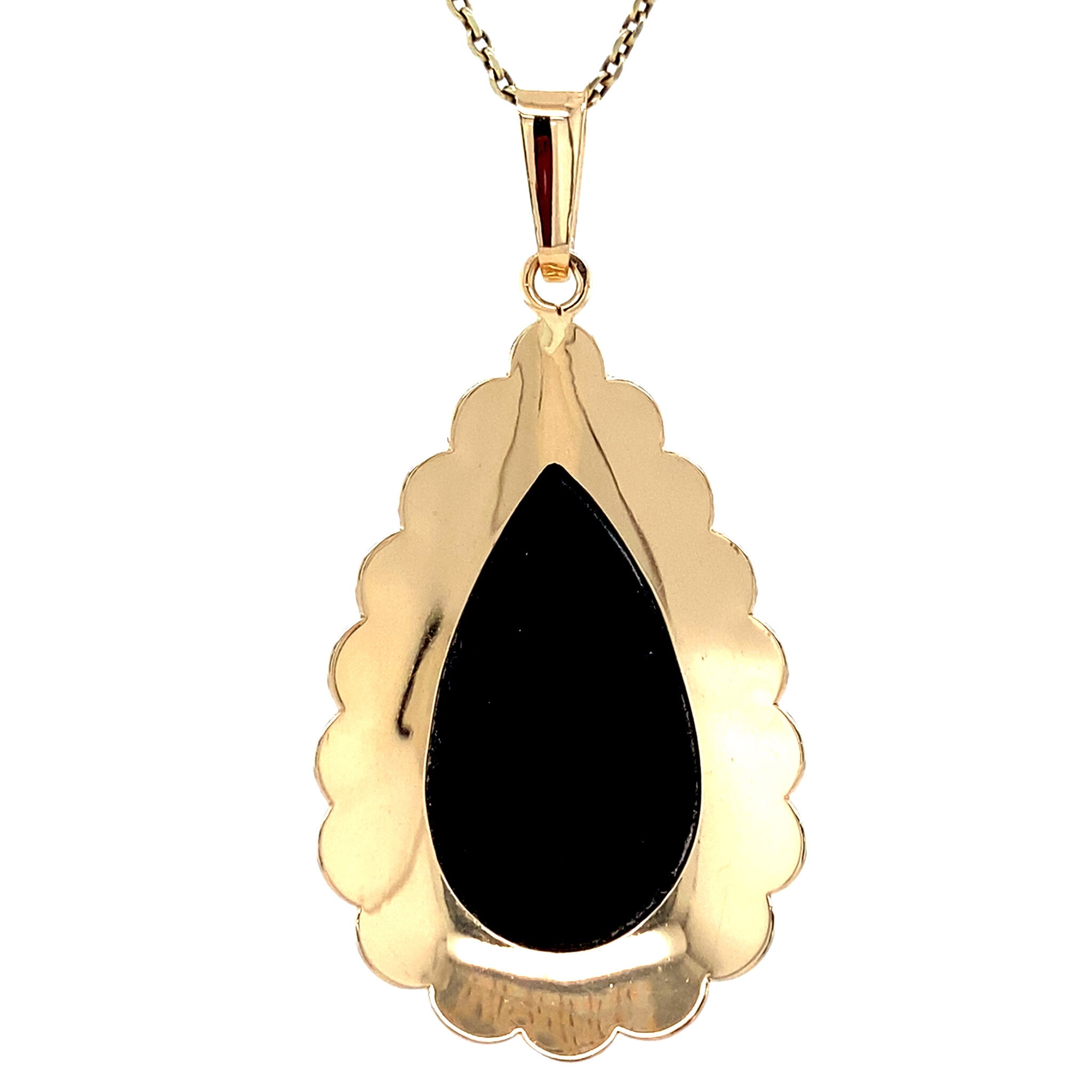 Vintage gold pendant with garnet, 14 kt
