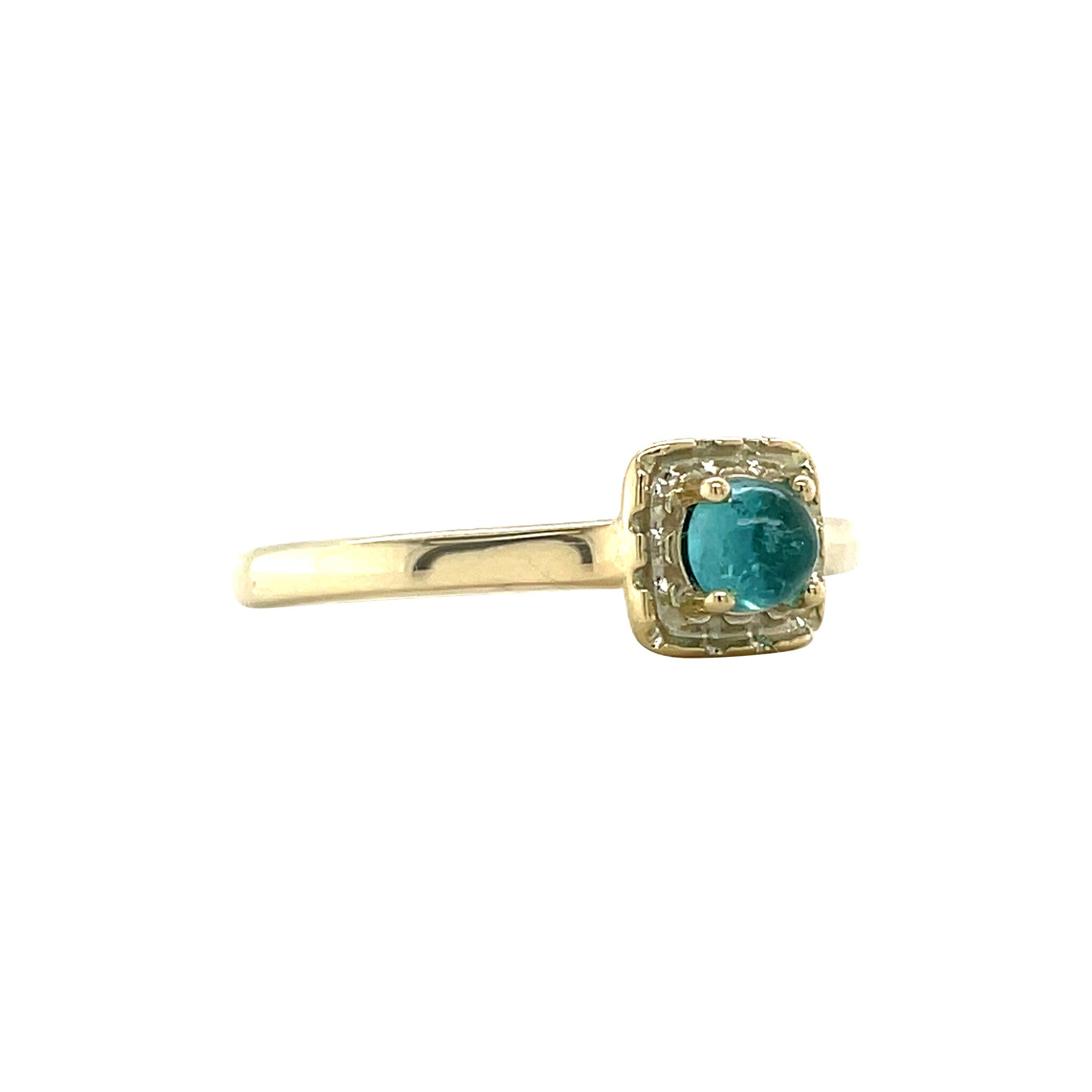 Gouden vintage ring met toermalijn 14 krt