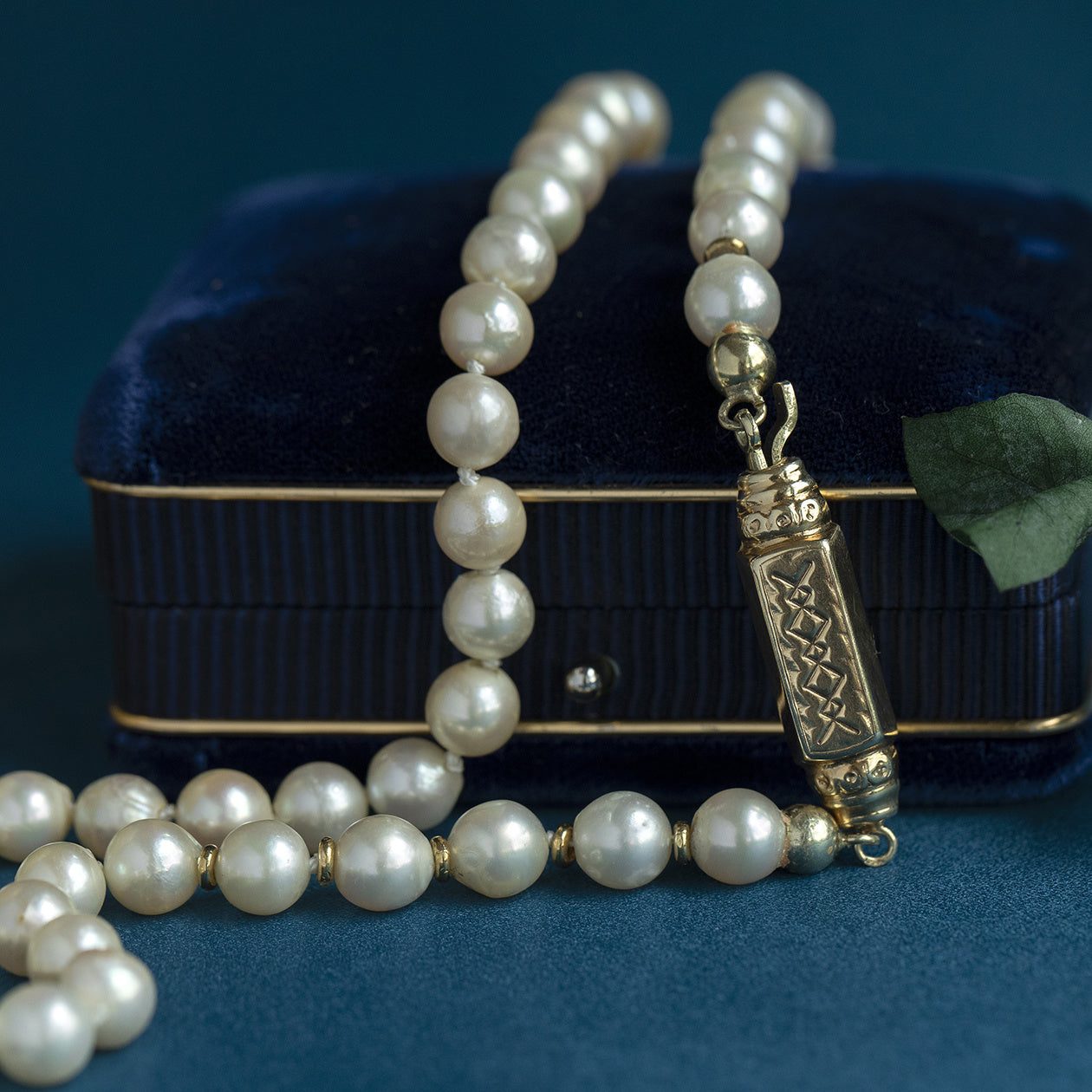 Parel collier met gouden sluiting 14 krt