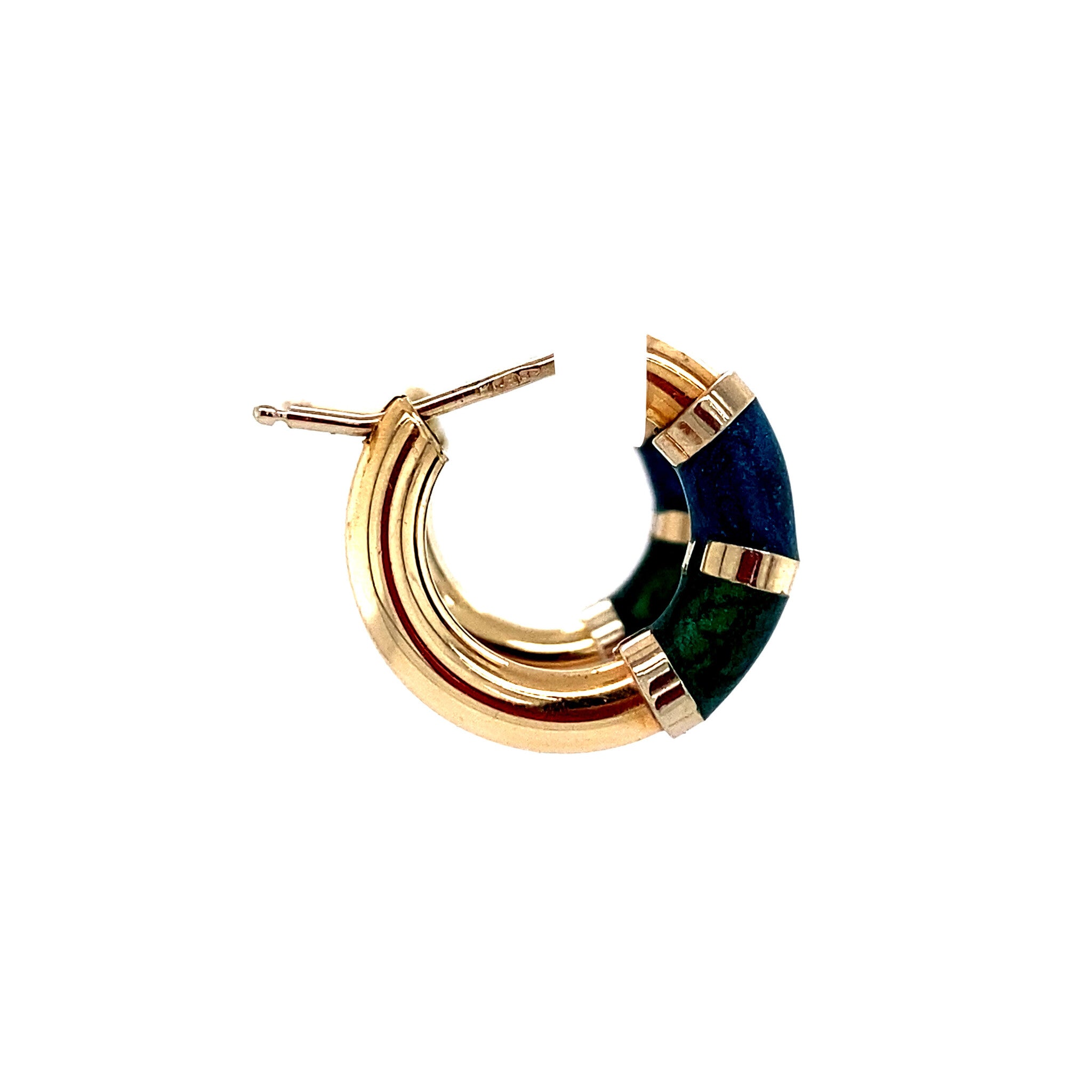 14 kt gold earrings with enamel