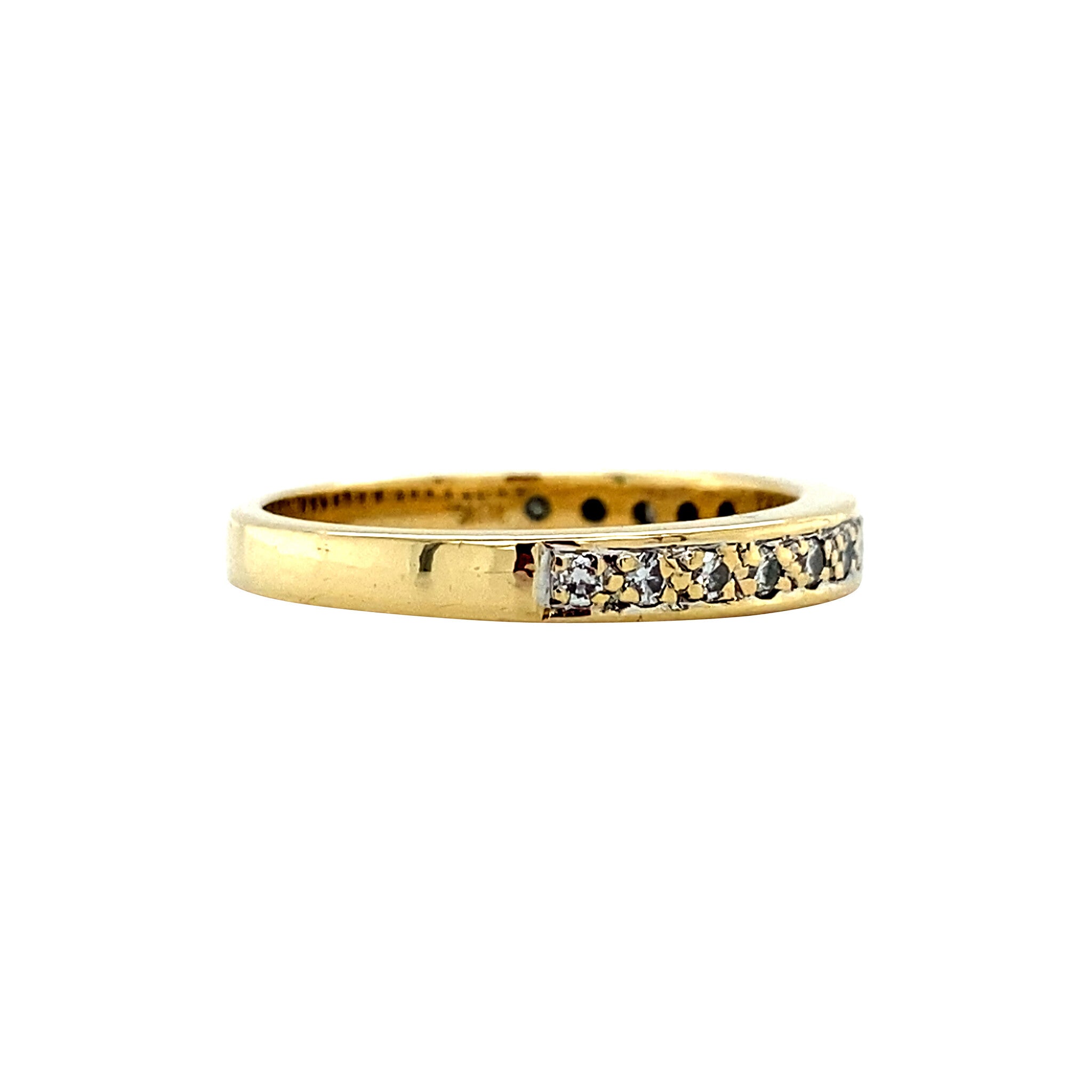 Gouden rijring met diamant 14 krt