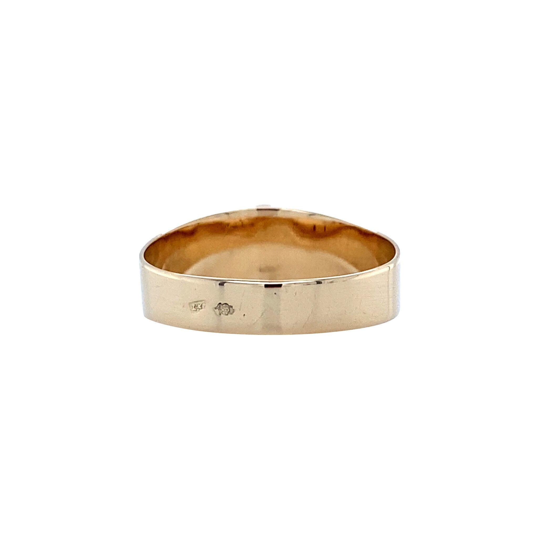 Gouden vintage ring met granaat 14 krt
