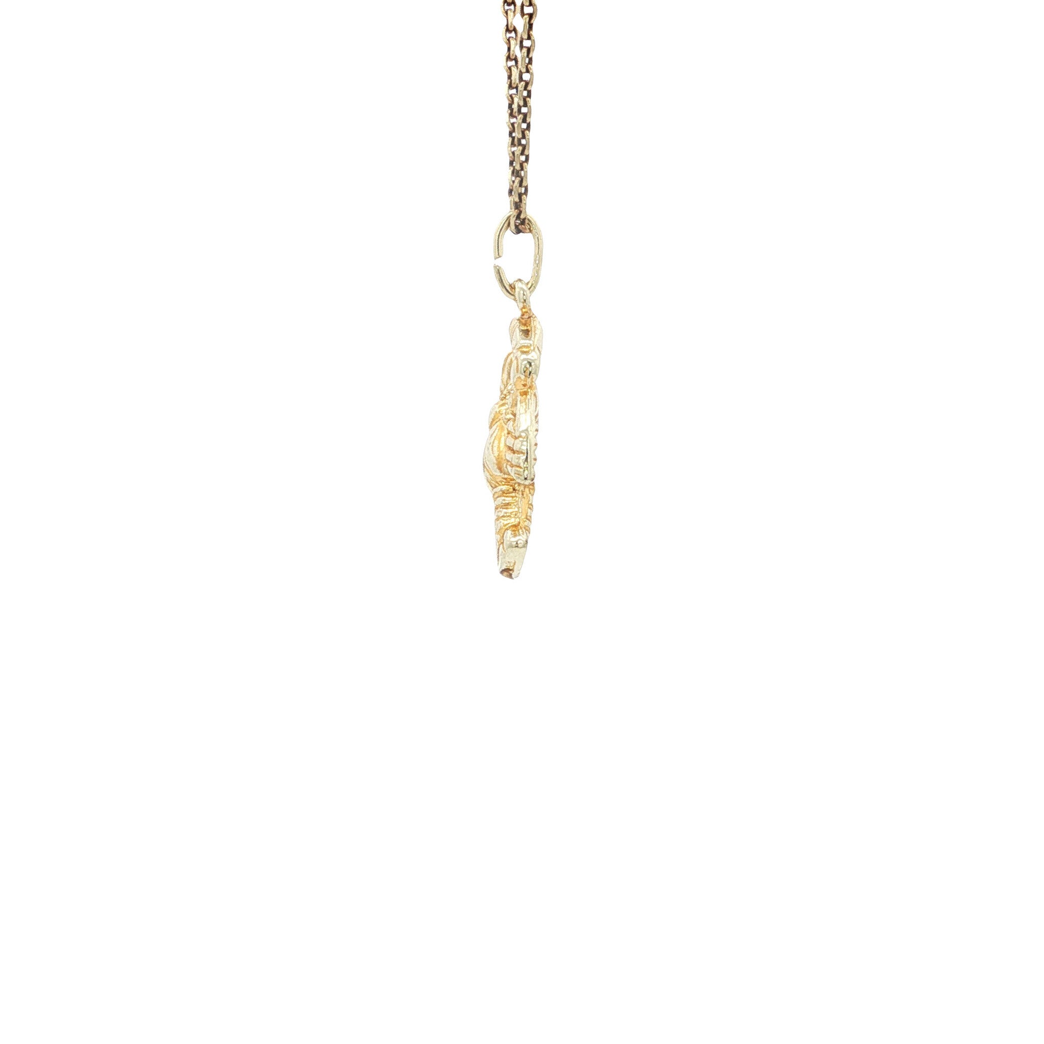 Golden vintage lobster pendant 14 kt