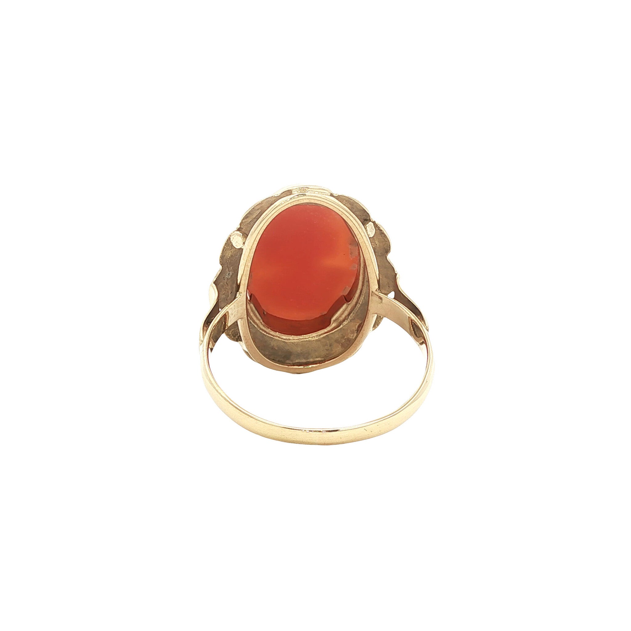Gouden vintage ring met camee 14 kt