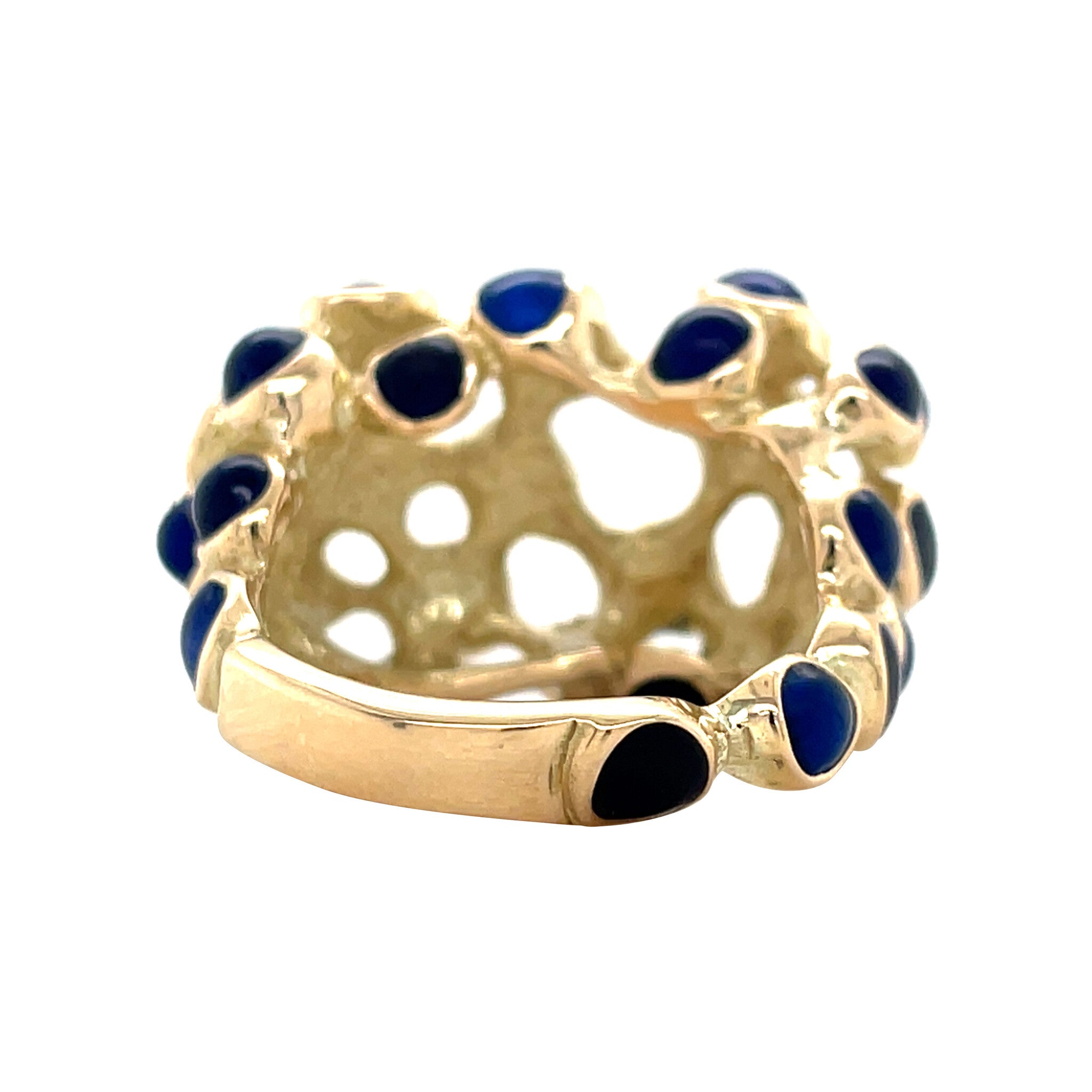 Gouden vintage ring met kleursteen 14 krt
