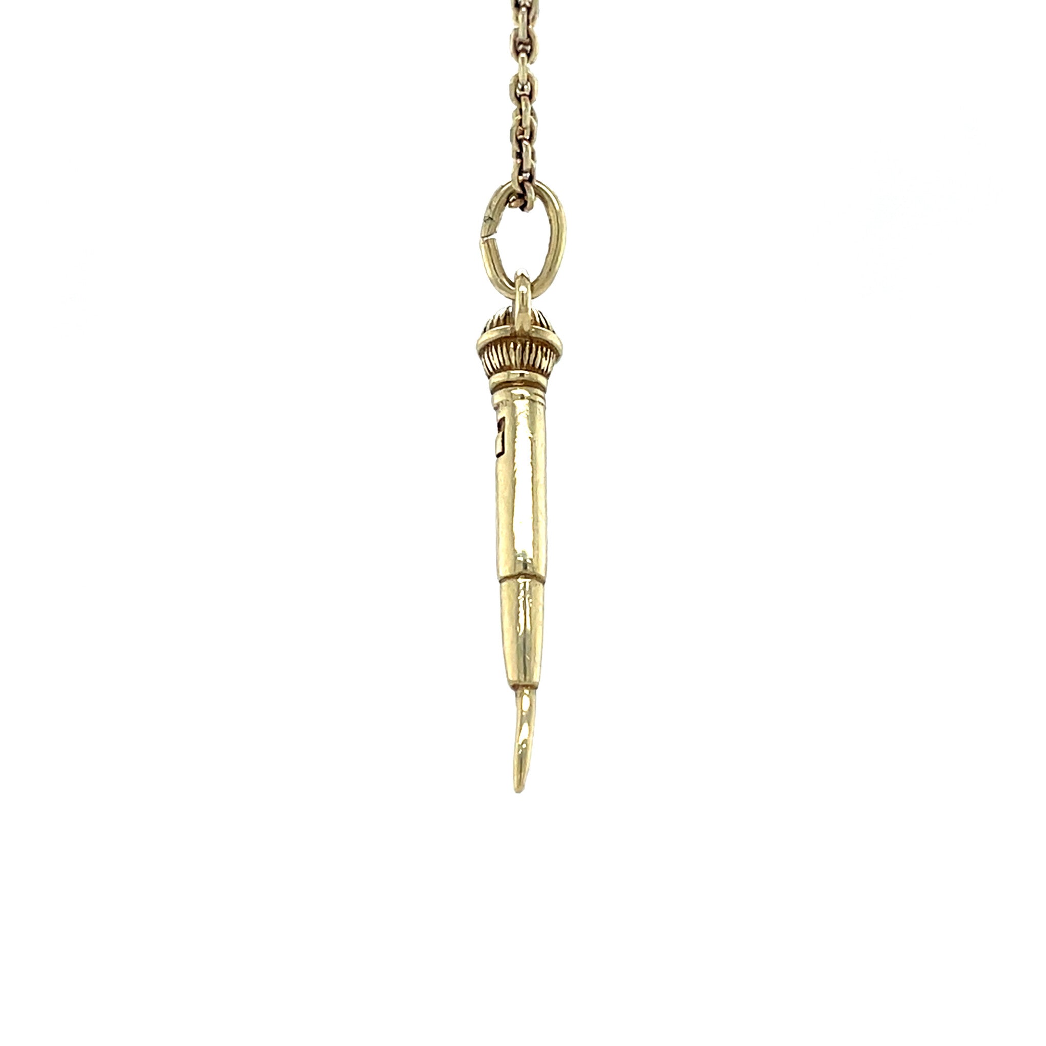 Gouden vintage microfoon hanger 14 krt