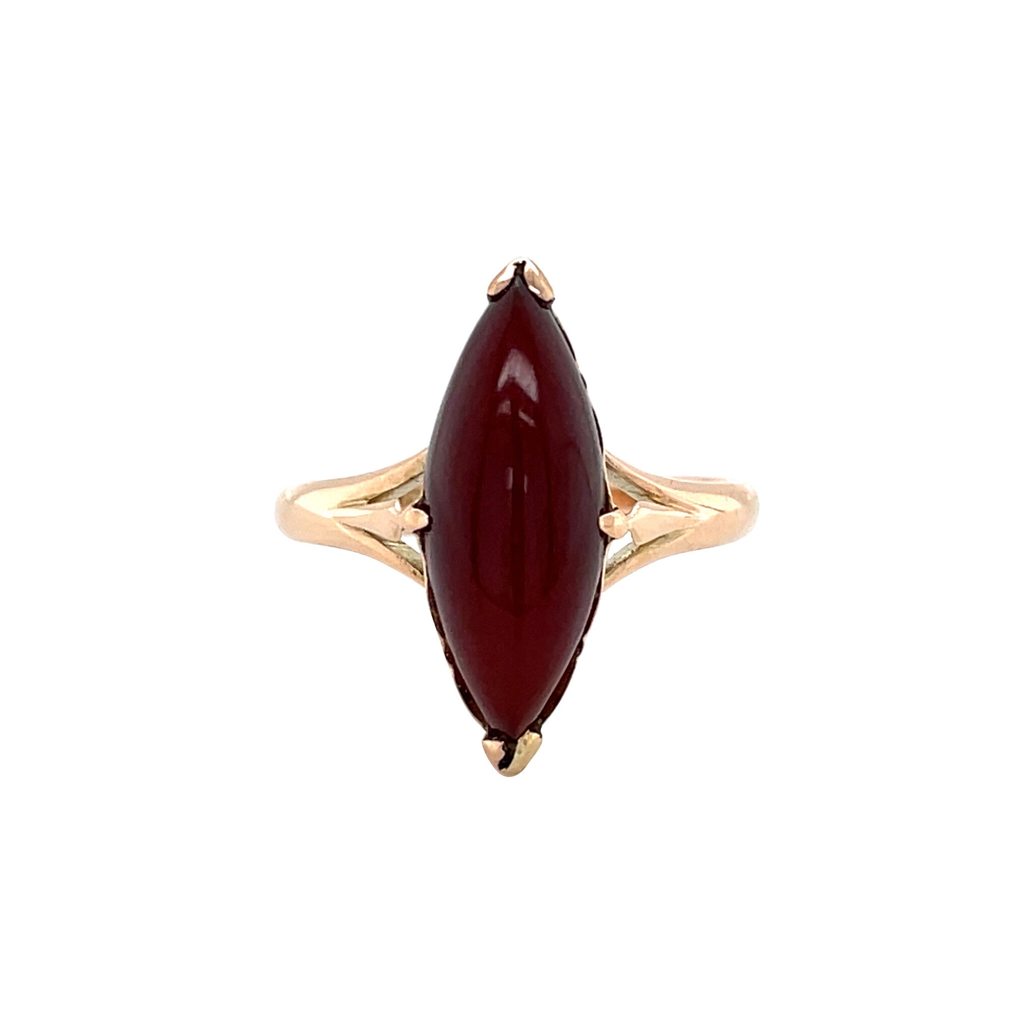 Vintage Victorian rose-gold ring with carnelian, 12 kt