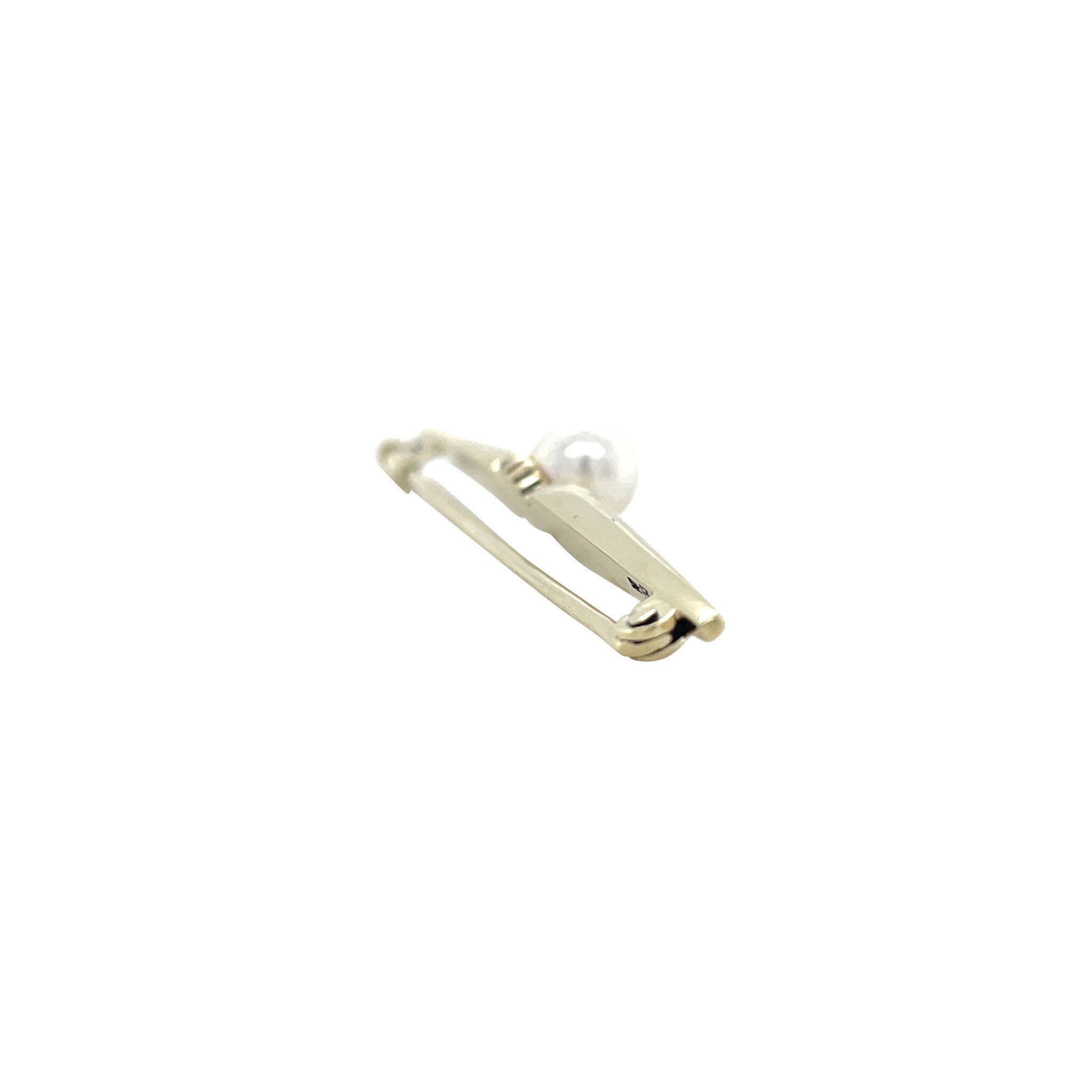 Vintage 14 kt gold brooch with pearl