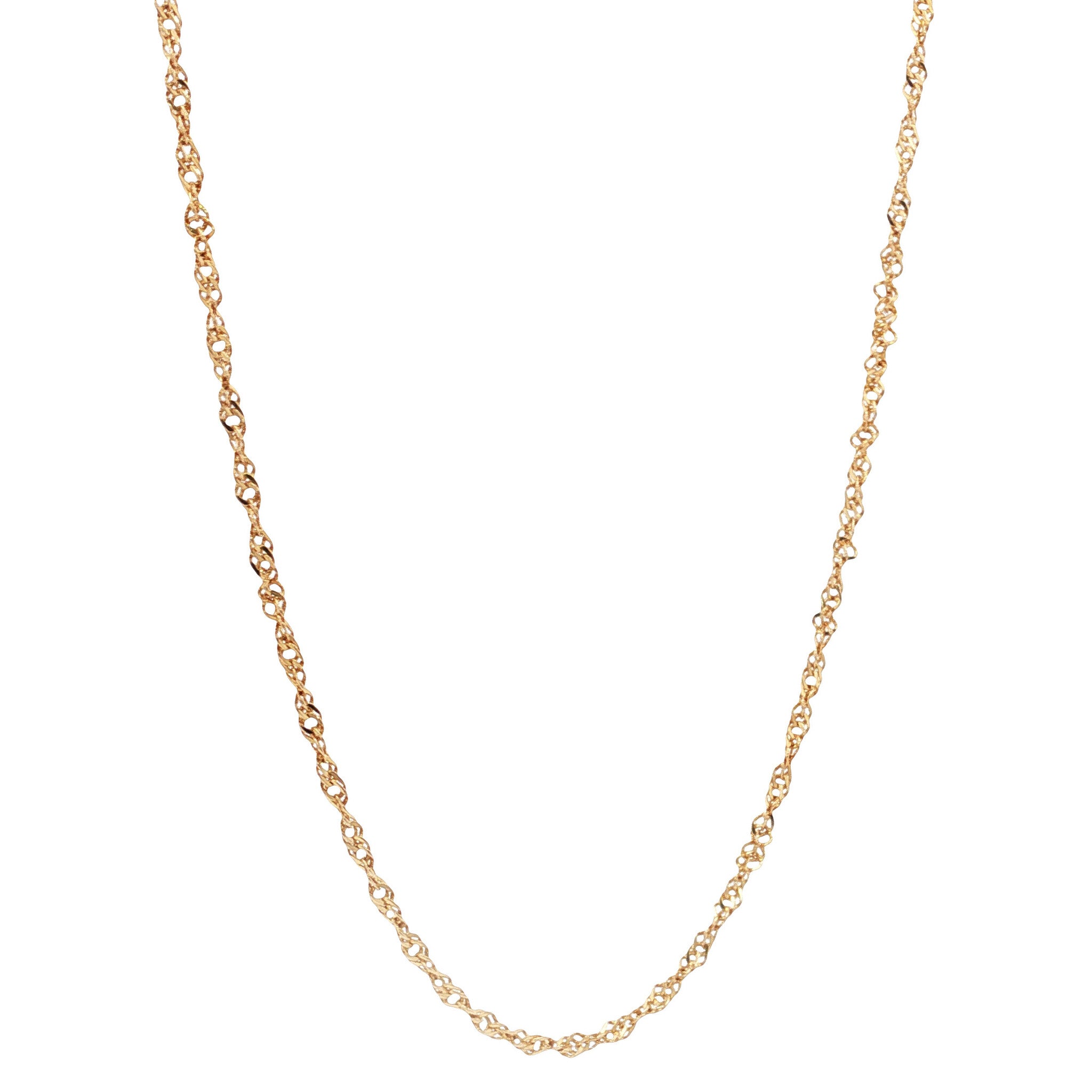 Golden vintage Singapore necklace 14 kt